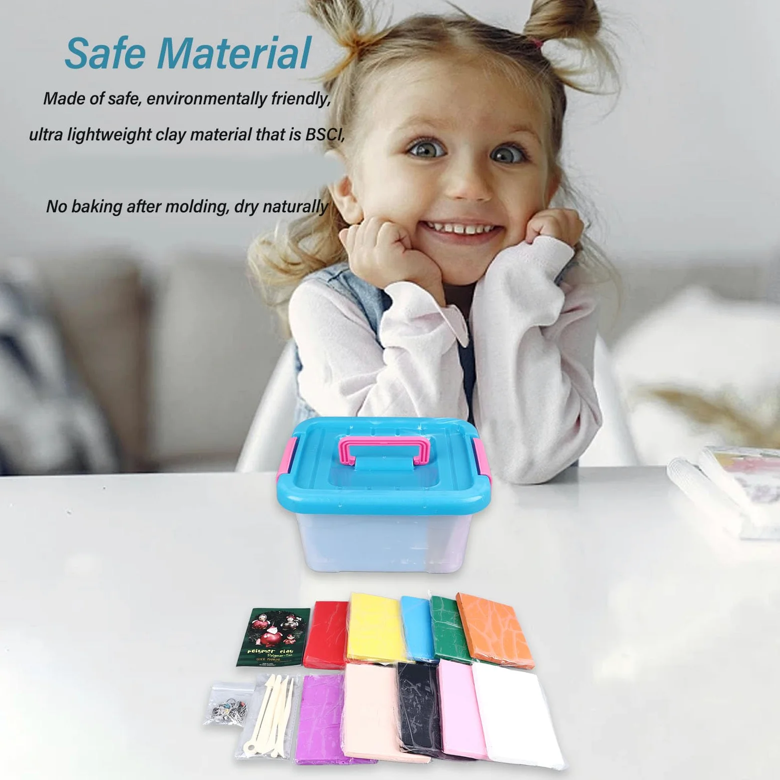 Generic Juego de Arcilla de Modelado de 10 Colores, 250g Cada, Kit de Arcilla Polimérica Suave No Tóxica con 5 Herramientas de Escultura para Niños, Aprendizaje DIY