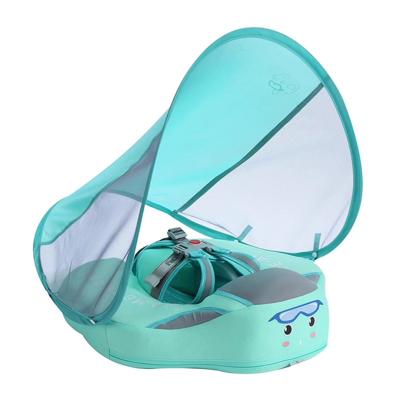 Flotador para Bebé Flotador Infantil para Piscinas | Antivuelco Con Sombrilla Protectora Desmontable Para Viajes De Verano, Lagos Y Bañeras Exteriores - Para Bebés De 3 A 24