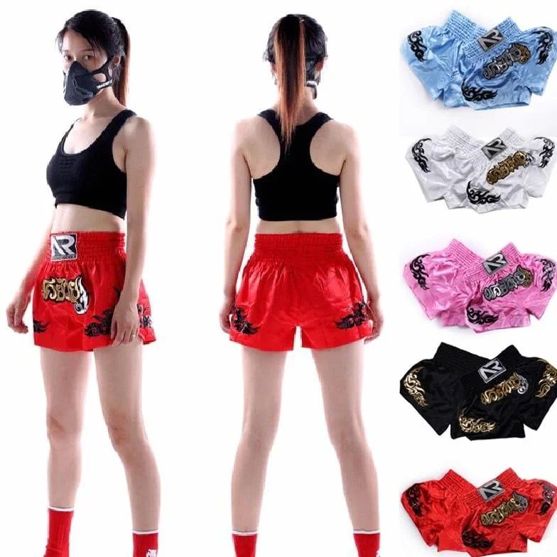 Anotherboxer Pantalones Cortos de Boxeo para Mujeres y Niños Entrenamiento Muay Thai Mezcla de Fibra