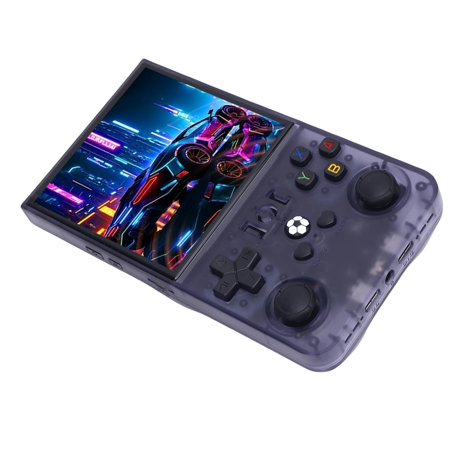 Consola de Videojuegos Portátil Portátil Pantalla 4.0 Pulgadas 720x720, Joysticks Dobles, Batería 4000mAh para Viajes, Gris, Más de 30 Emuladores, CPU RK3326 Quad Core, (128G)