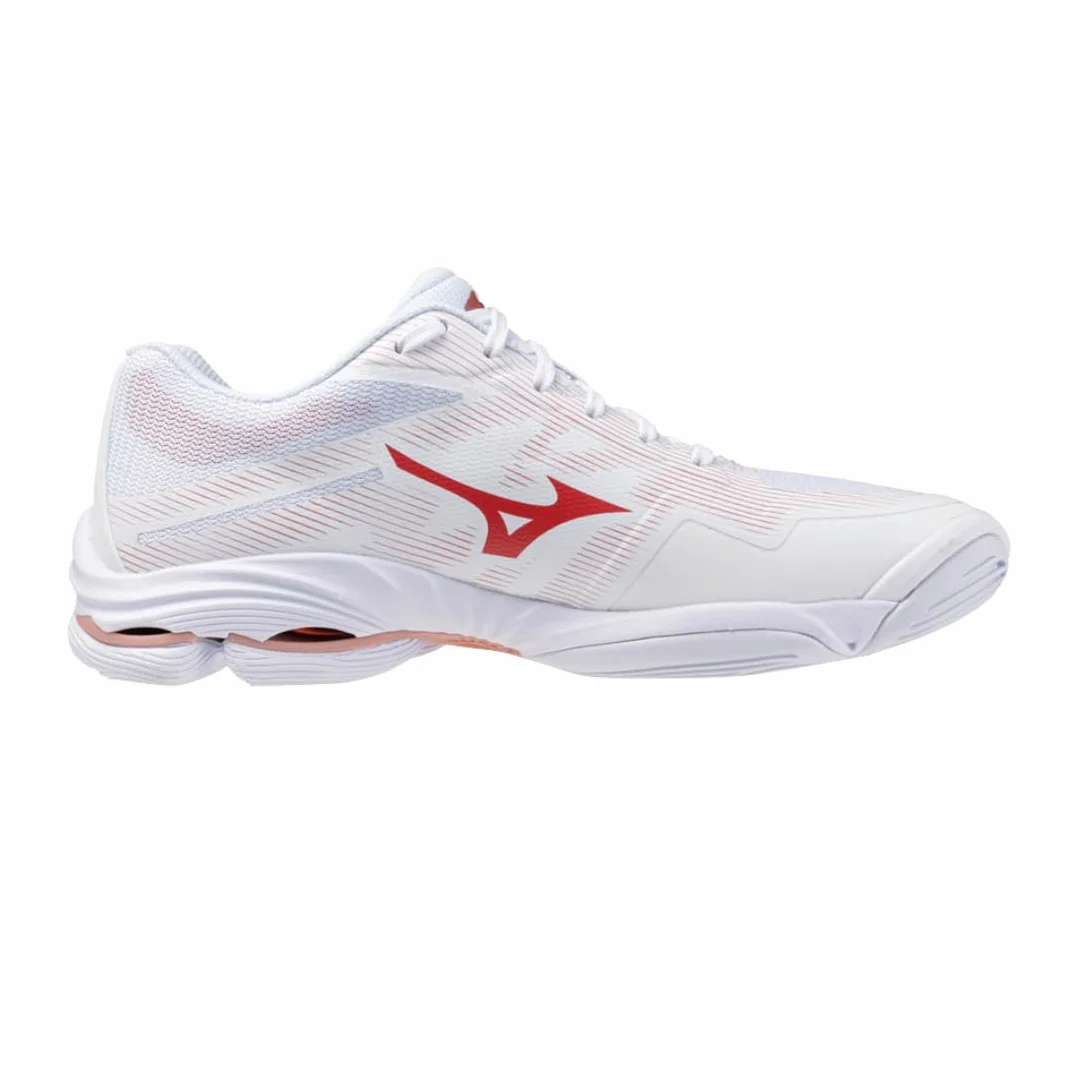 Mizuno Wave Lightning Pro Zapatillas Blancas Rojas Mujer