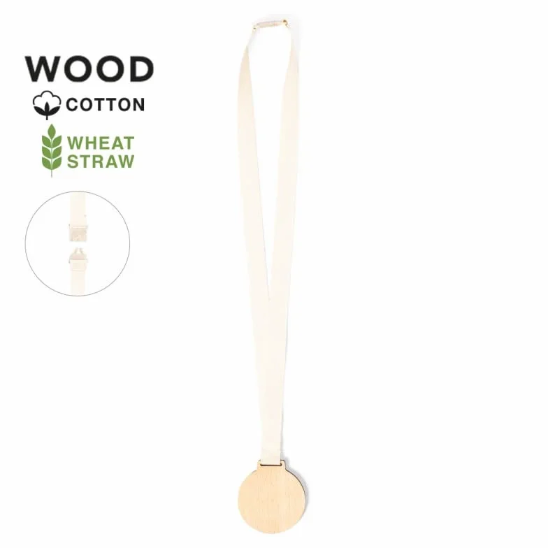 Medallas de Madera con Cordon de Algodon 10 Piezas