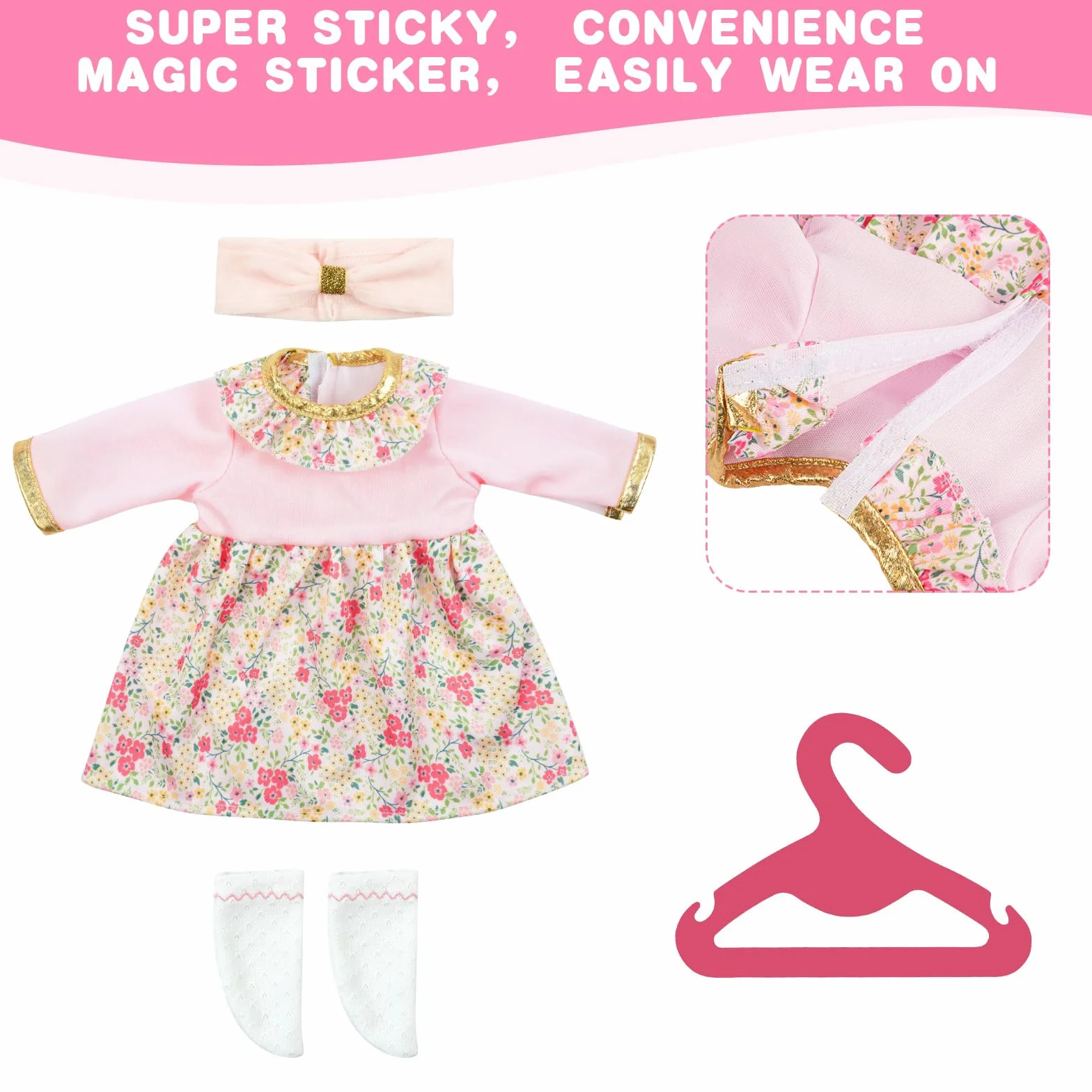 Aolso Ropa para Muñecas Bebé，4pcs Ropa para Muñecos Bebé，Conjunto de Ropa de Muñeca,Juego de Disfraz de Muñeca para Niños y Niñas,Accesorios para Muñeca(no muñecas)