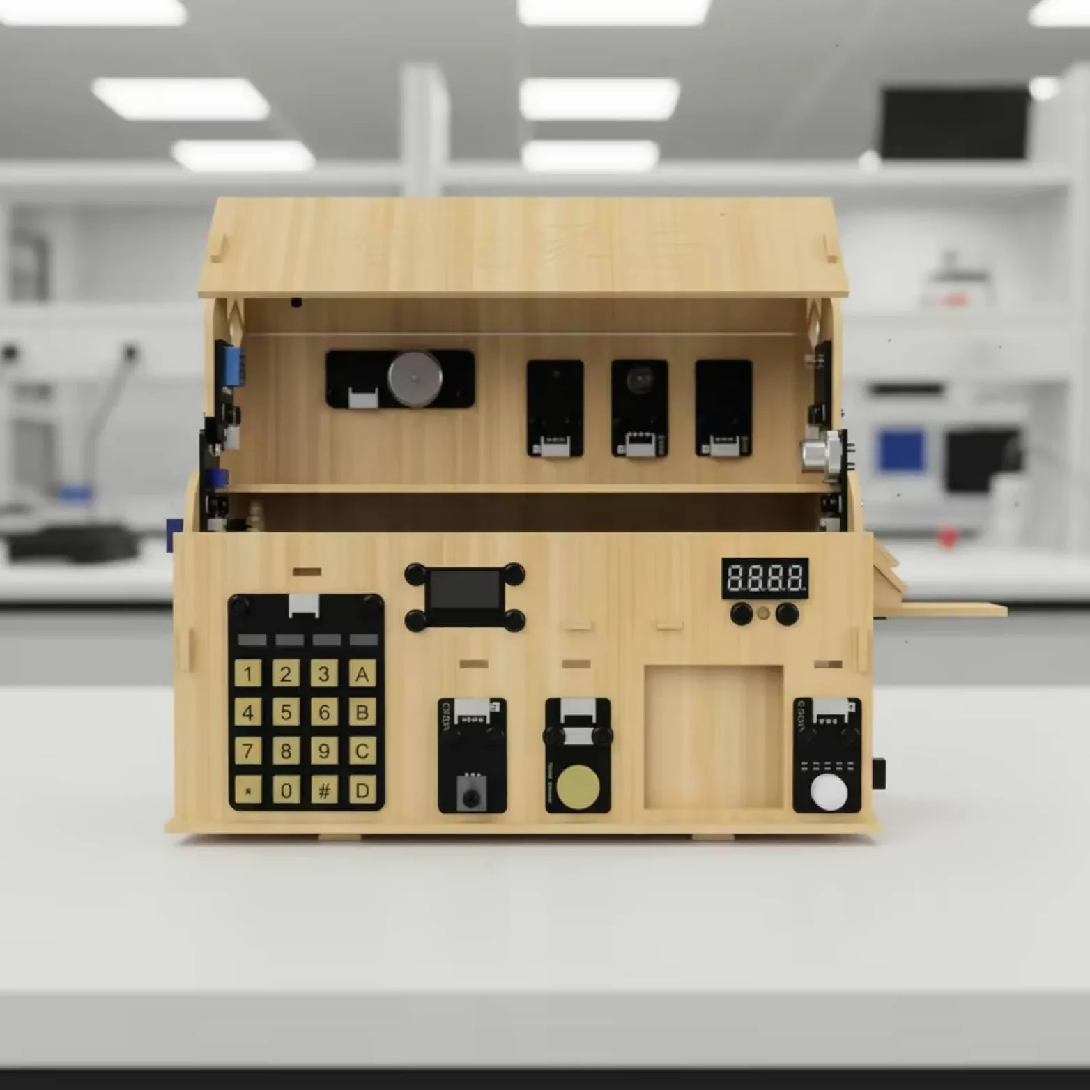 F Fityle Smart Home Entrenador Dispositivo Domótica Kit Programación Módulos Conectividad Teclado Pantalla Conjunto Didáctico para Interacción de Módulos