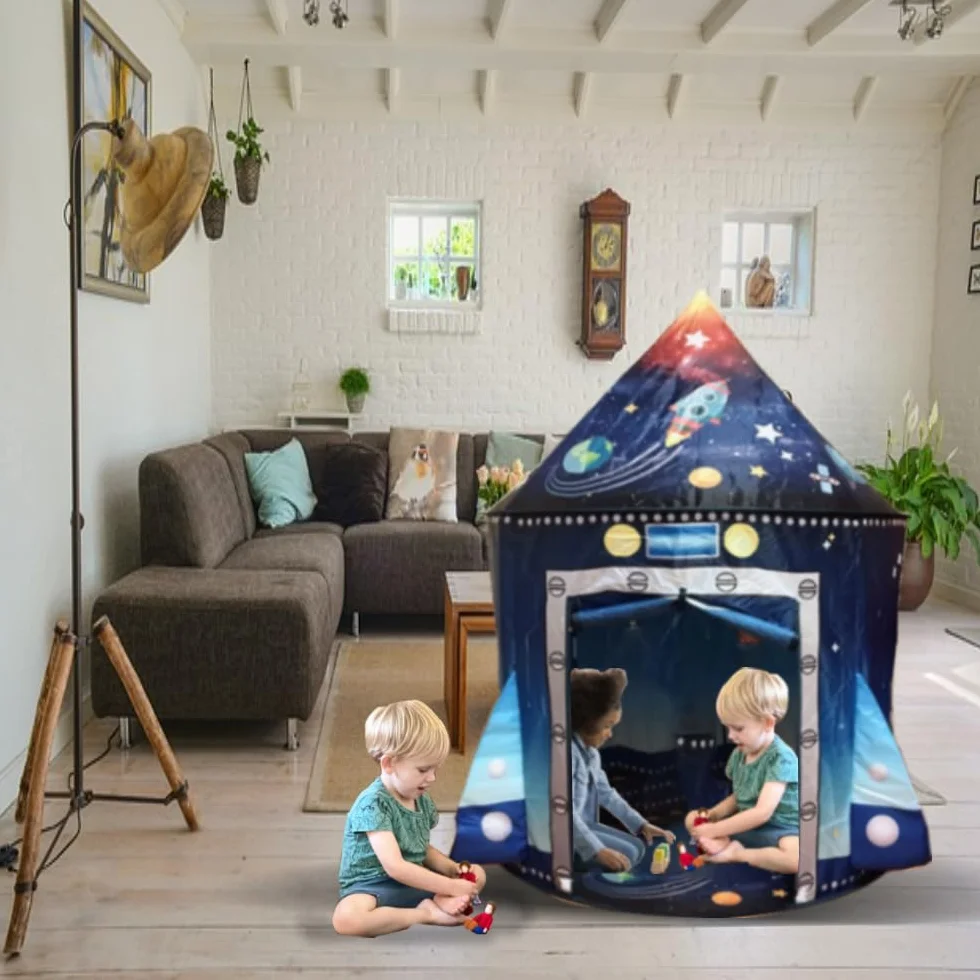 Tienda campaña Infantil - Casitas Infantiles - Tipi - Casita Infantil Exterior - Juguete para niños 3,4,5,6,7 años - Juego Infantil - Casitas Tela - Regalo de cumpleaños - (Azul)
