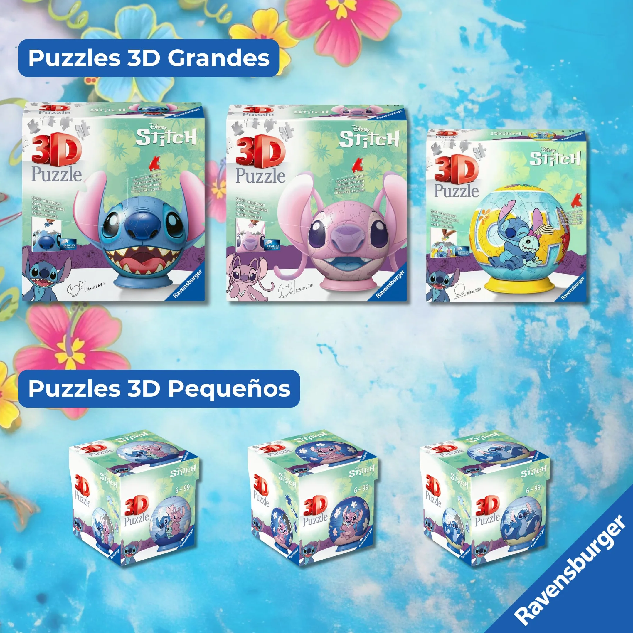 Ravensburger Puzzle 3D Niños Disney Lilo Y Stitch 77 Piezas