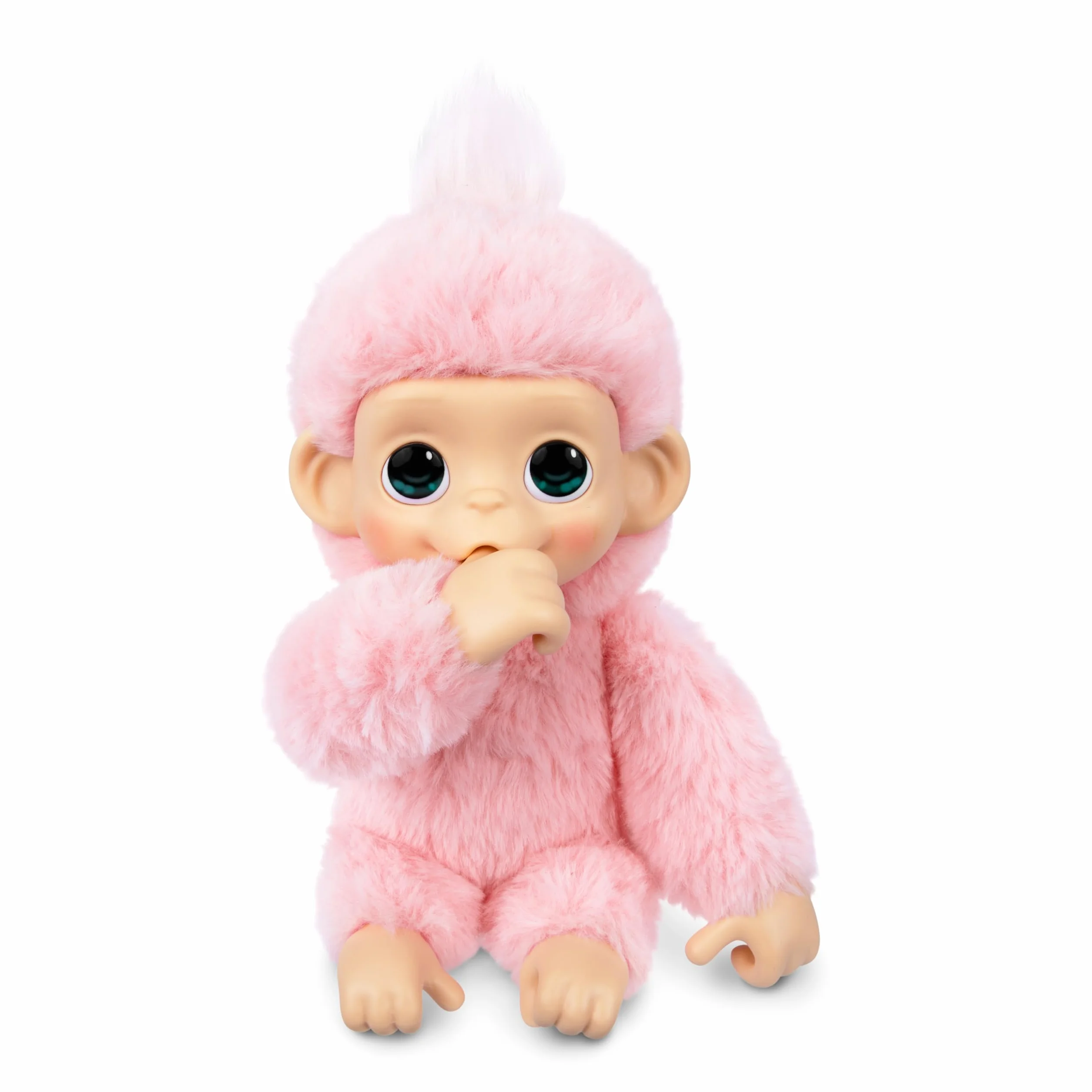 Little Live Pets Baby Monkey Minis Luna Lemon, Juguete Interactivo, 20 Sonidos, Suave Pelaje Rosa, 18,8 cm
