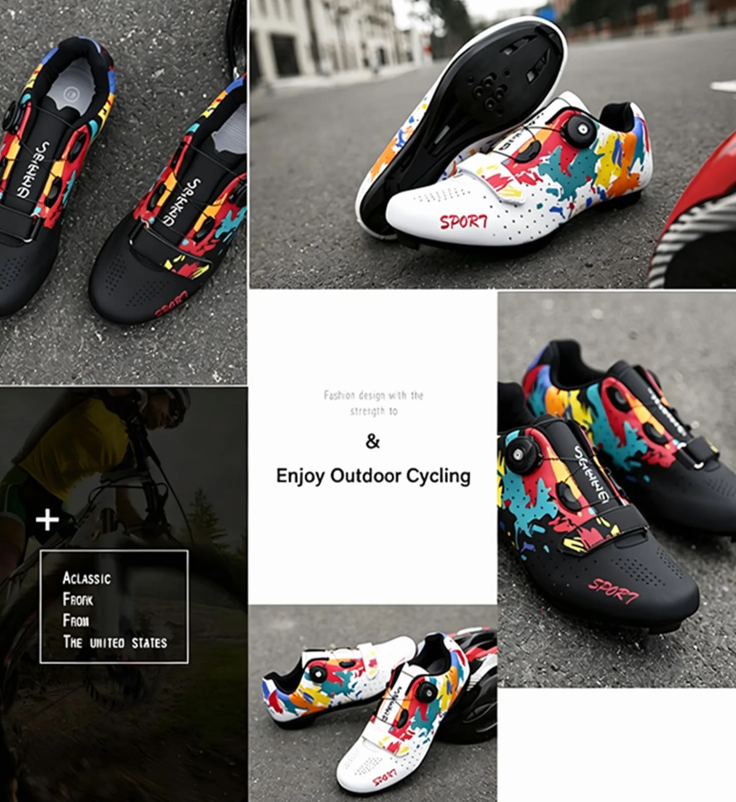 Zapatos de Ciclismo Unisex Adulto Compatibles con Pedal SPD-SL y SPD/Look KEO Cleats 36-47