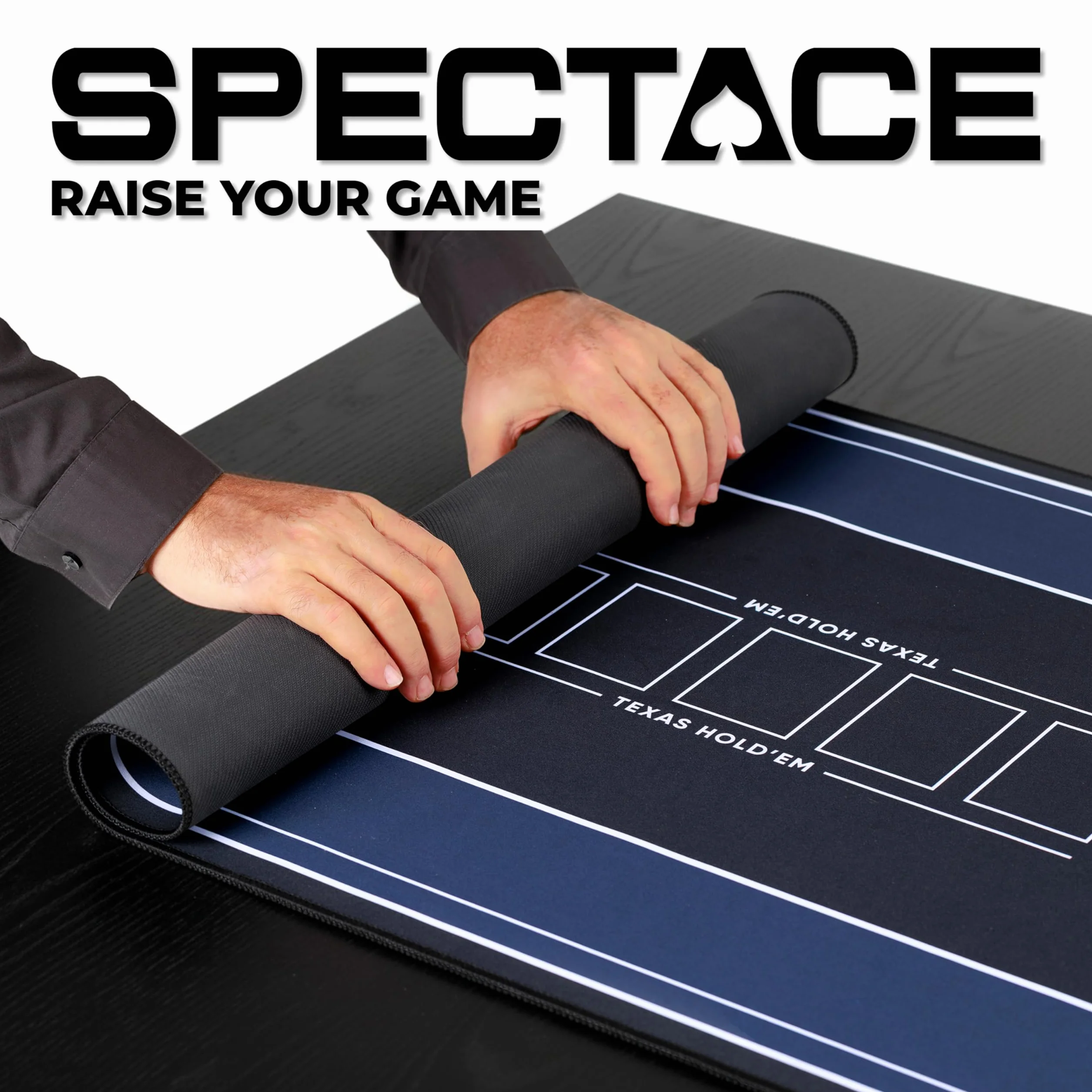 Tapete Poker 100 × 60 cm + Funda de Protección | Versión Premium - Tapete Cartas Profesional para Poker Set | Mesa Poker Estilo Casino
