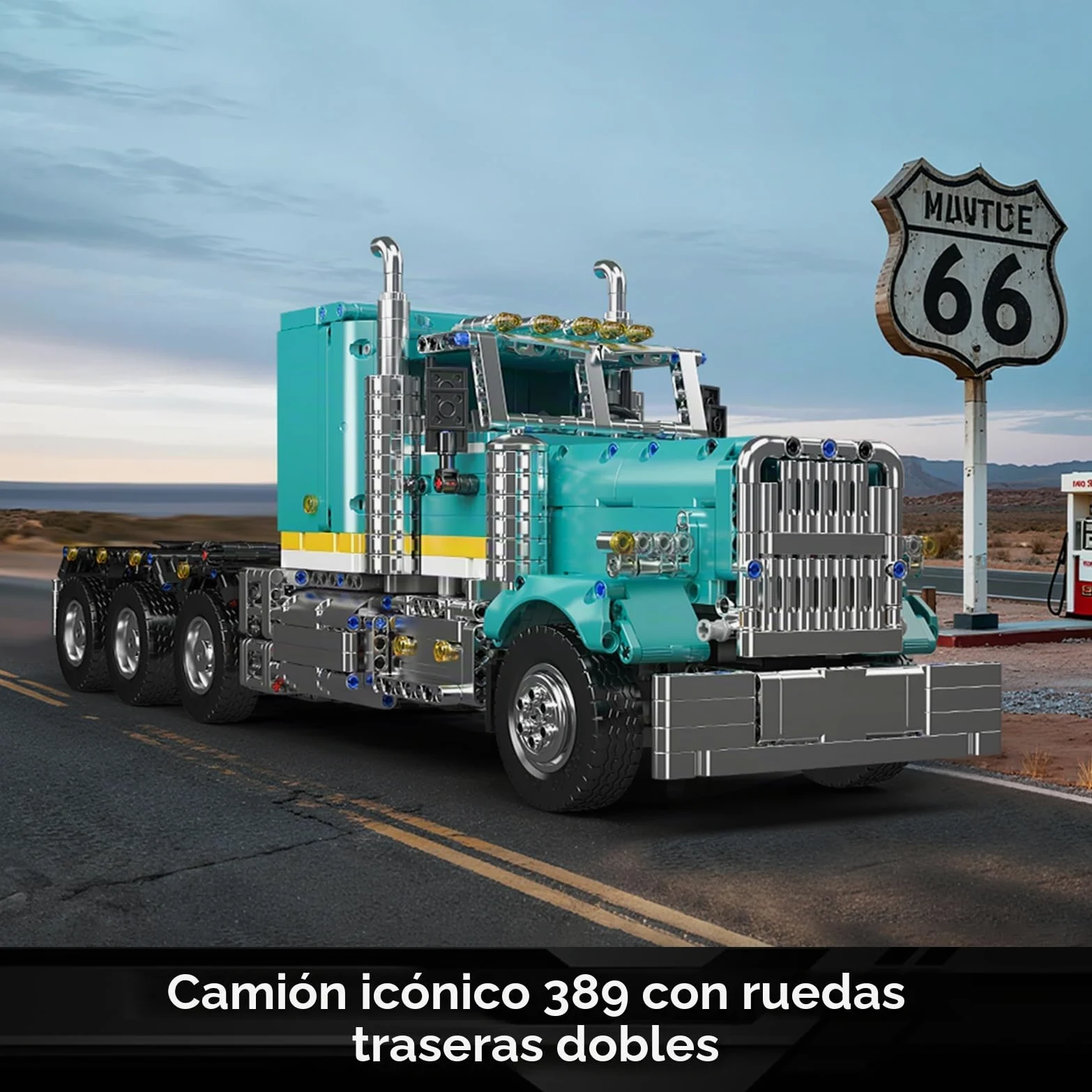 Mould King 13201 Technik American Truck - Juego de construcción de coche de juguete para construcción de coche, bloques de construcción clásicos, para adultos a partir de 14 años (2064 + piezas)