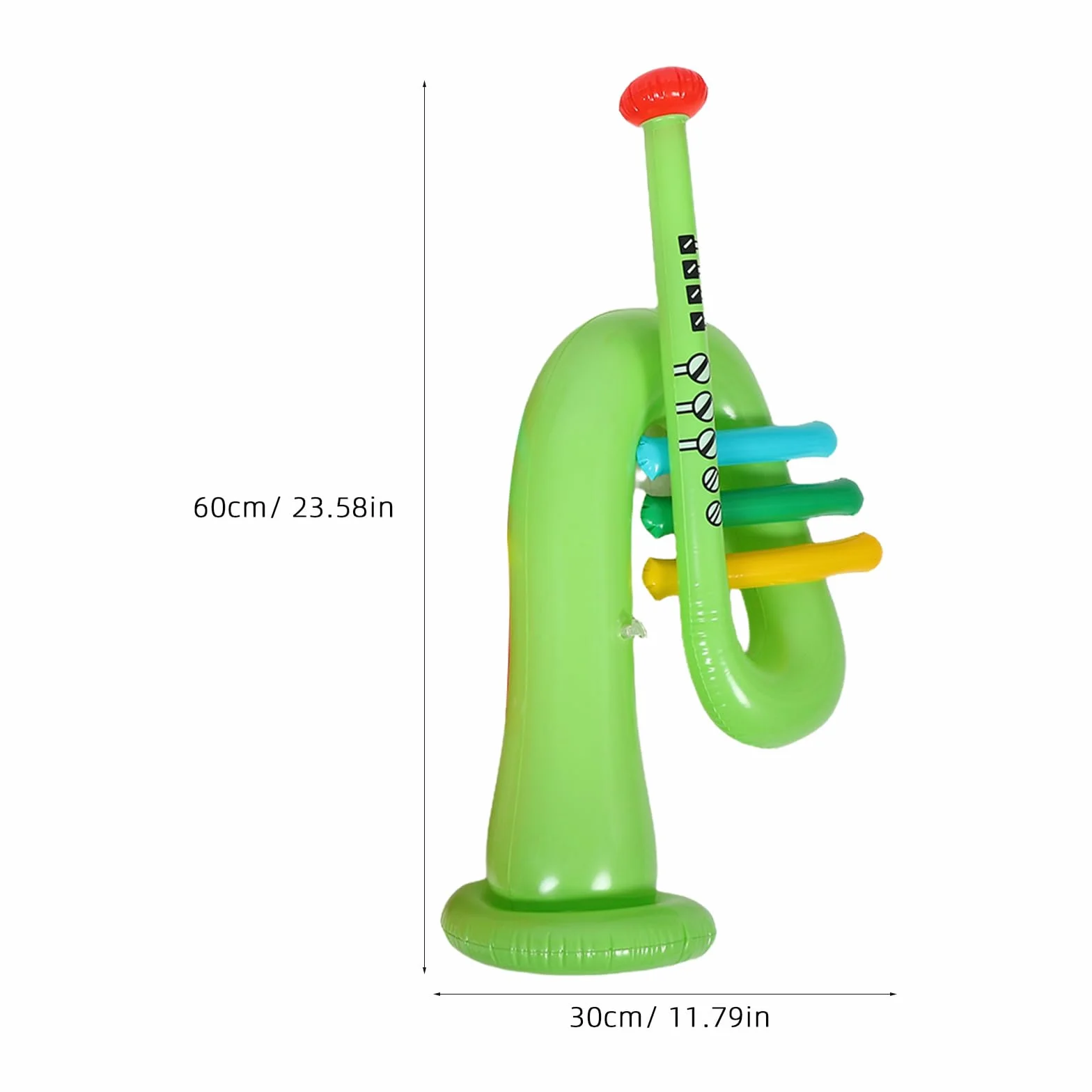 4 trompetas inflables de juguete: trompeta inflable de simulación, juguete musical que hace ruido para fiestas de cumpleaños infantiles y celebraciones deportivas.