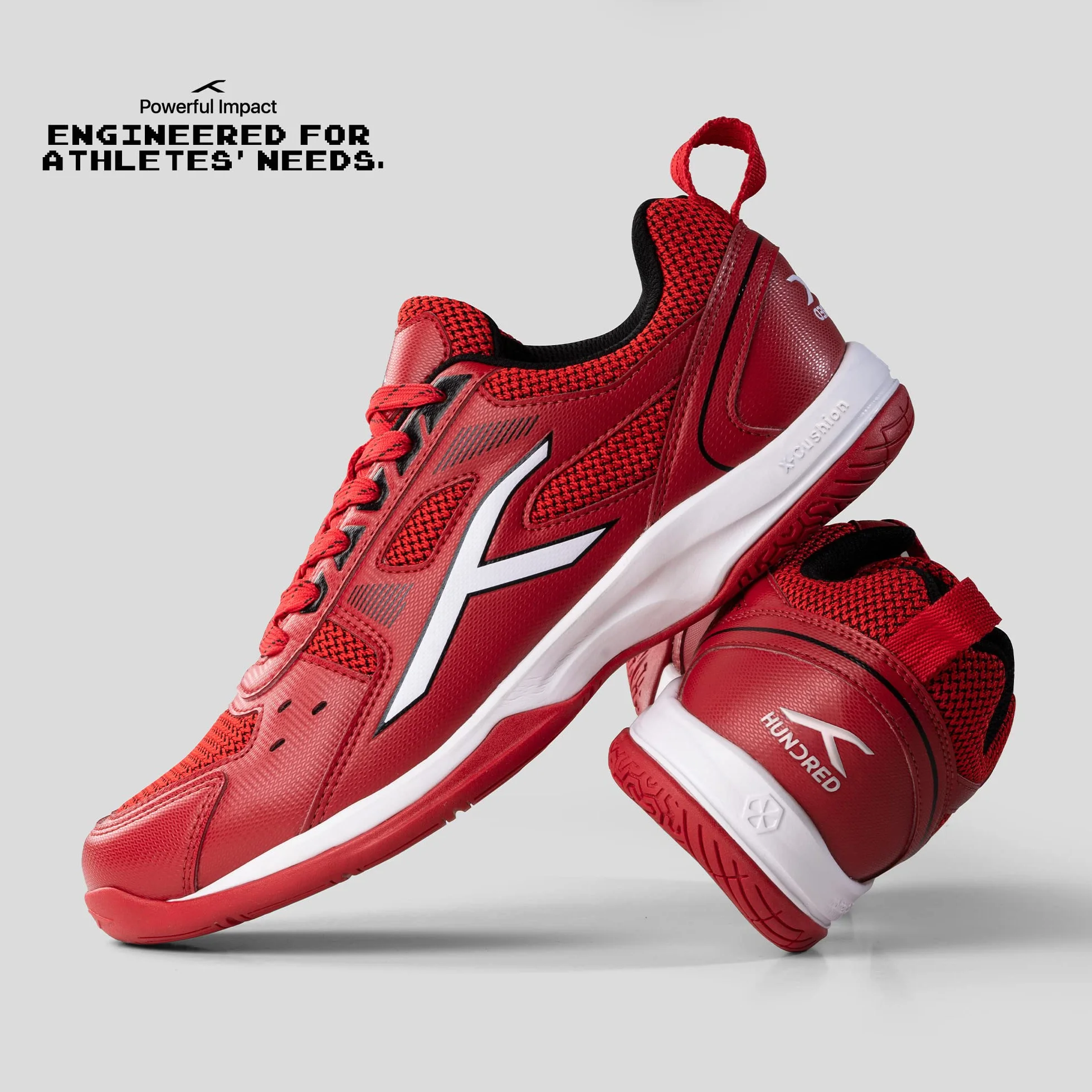 Hundred Raze Non-Marking Badminton Shoes Men Polyester Rubber Indoor Tennis Squash Padel