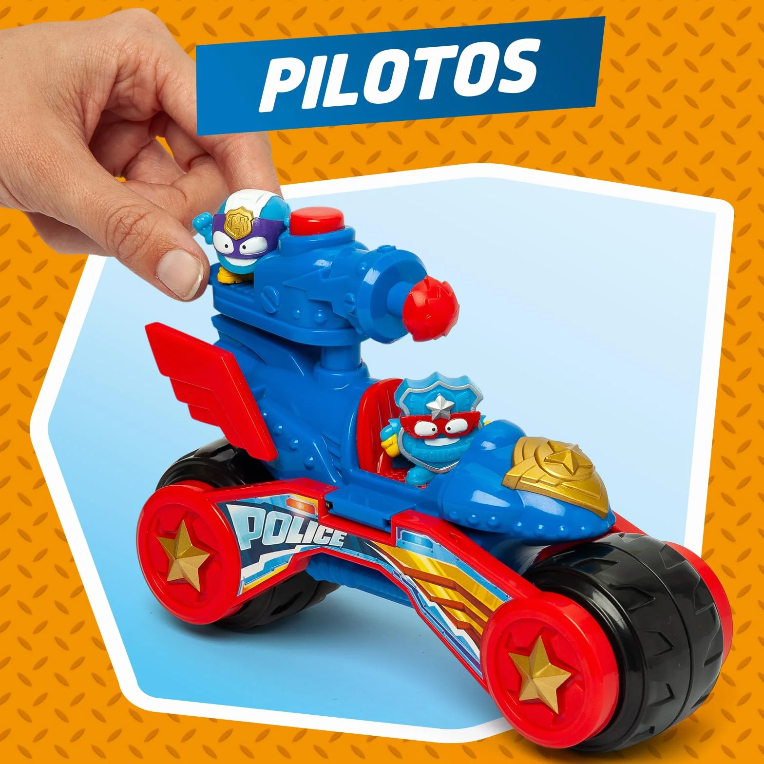 SUPERTHINGS KAZOOM POWE Battle Vehicle Police Vehículo de batalla policía Serie de TV Superthings Kazoom Power 1 Vehículo 2 Figuras Exclusivas 1 Proyectil
