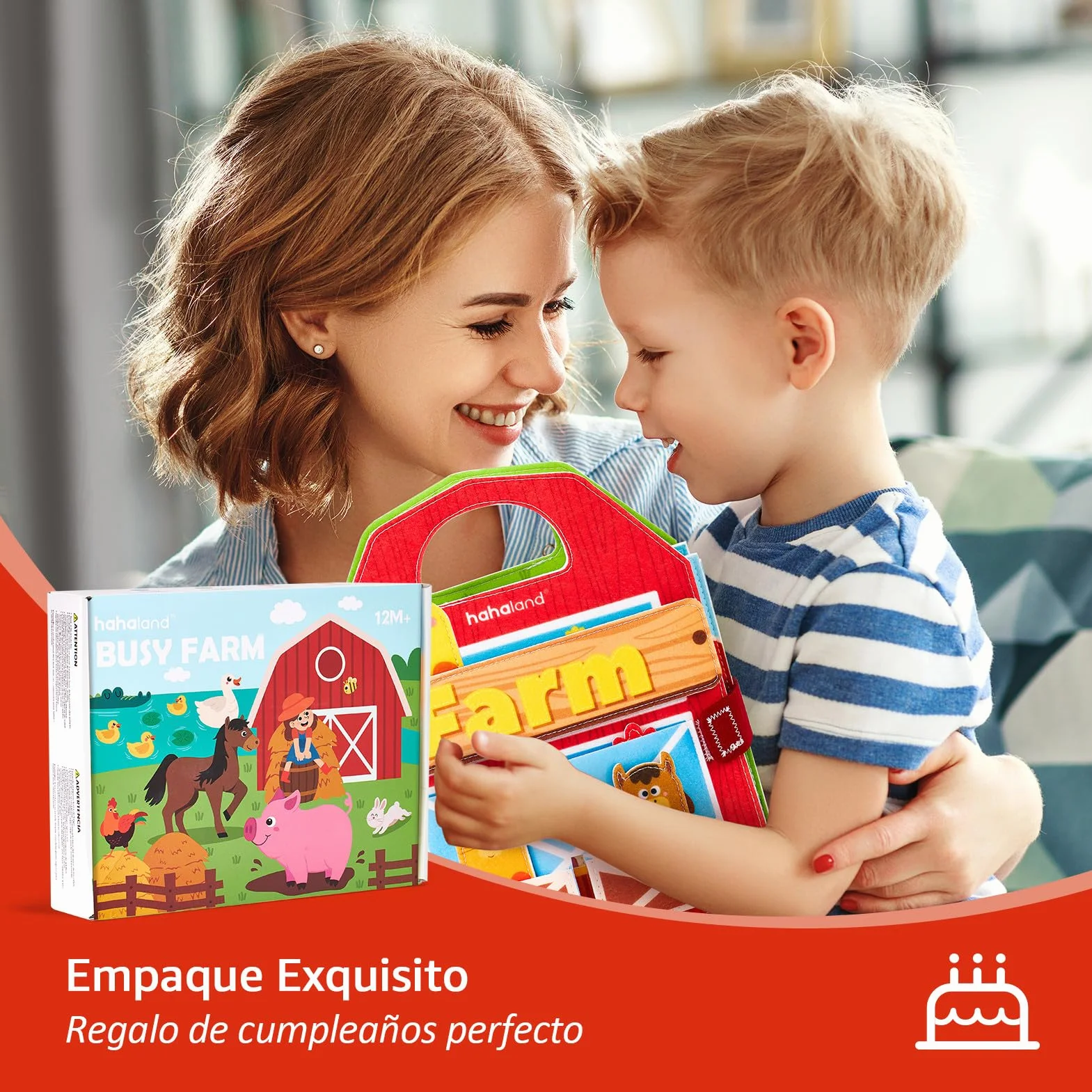 hahaland Libro Montessori 1 año - Busy Board Montessori Juguetes Interactivo Niños 1 2 3 año - Busy Book Fieltro Paneles Educativos Regalo para Niño Niña