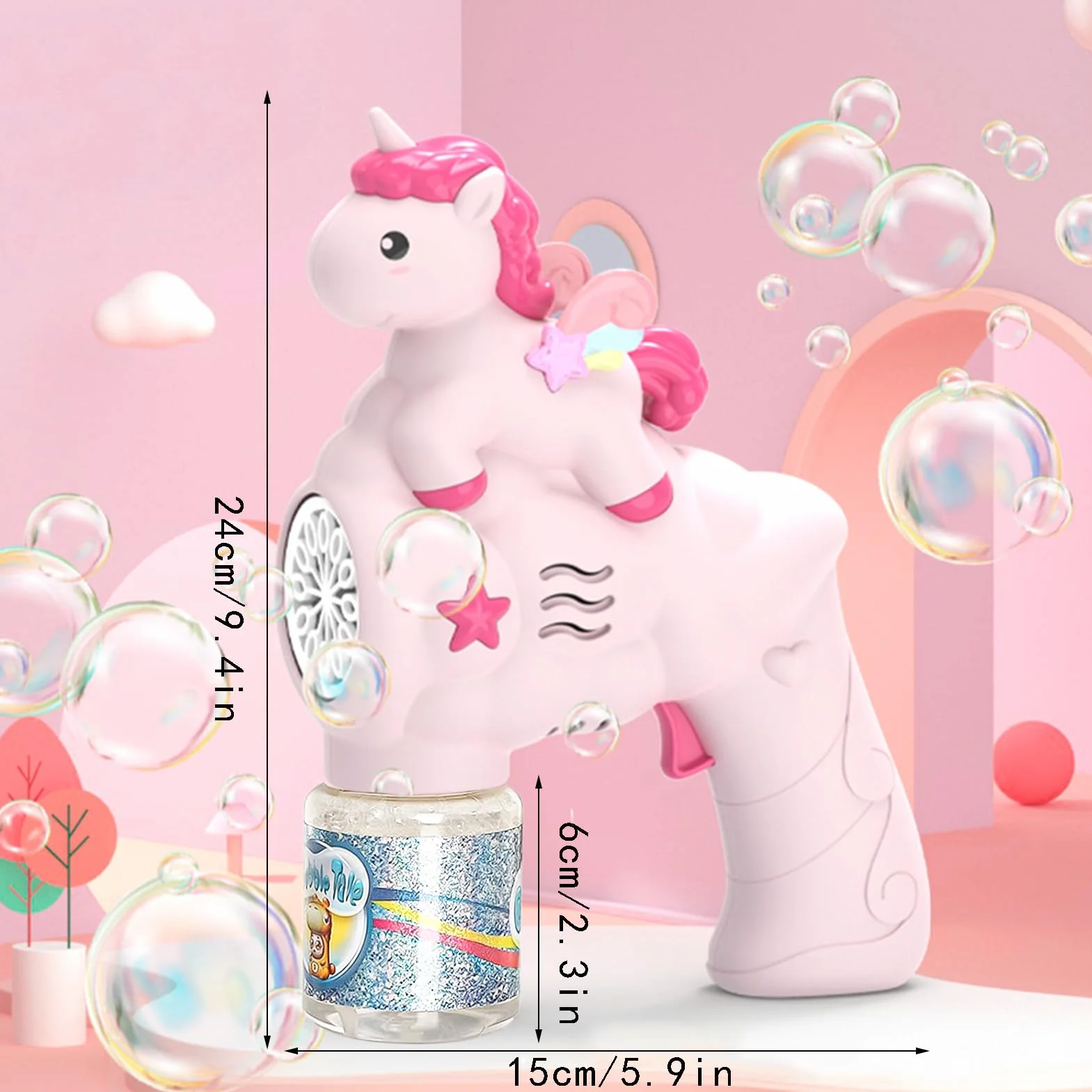 Pistola de Burbujas,Máquina de burbujasde Unicornio,Pistola Burbujas de jabon niños,Pistola de Burbujas automática,Máquina Automática Pompas de Jabón,para Niños,Adultos,Cumpleaños,Juguete de Verano