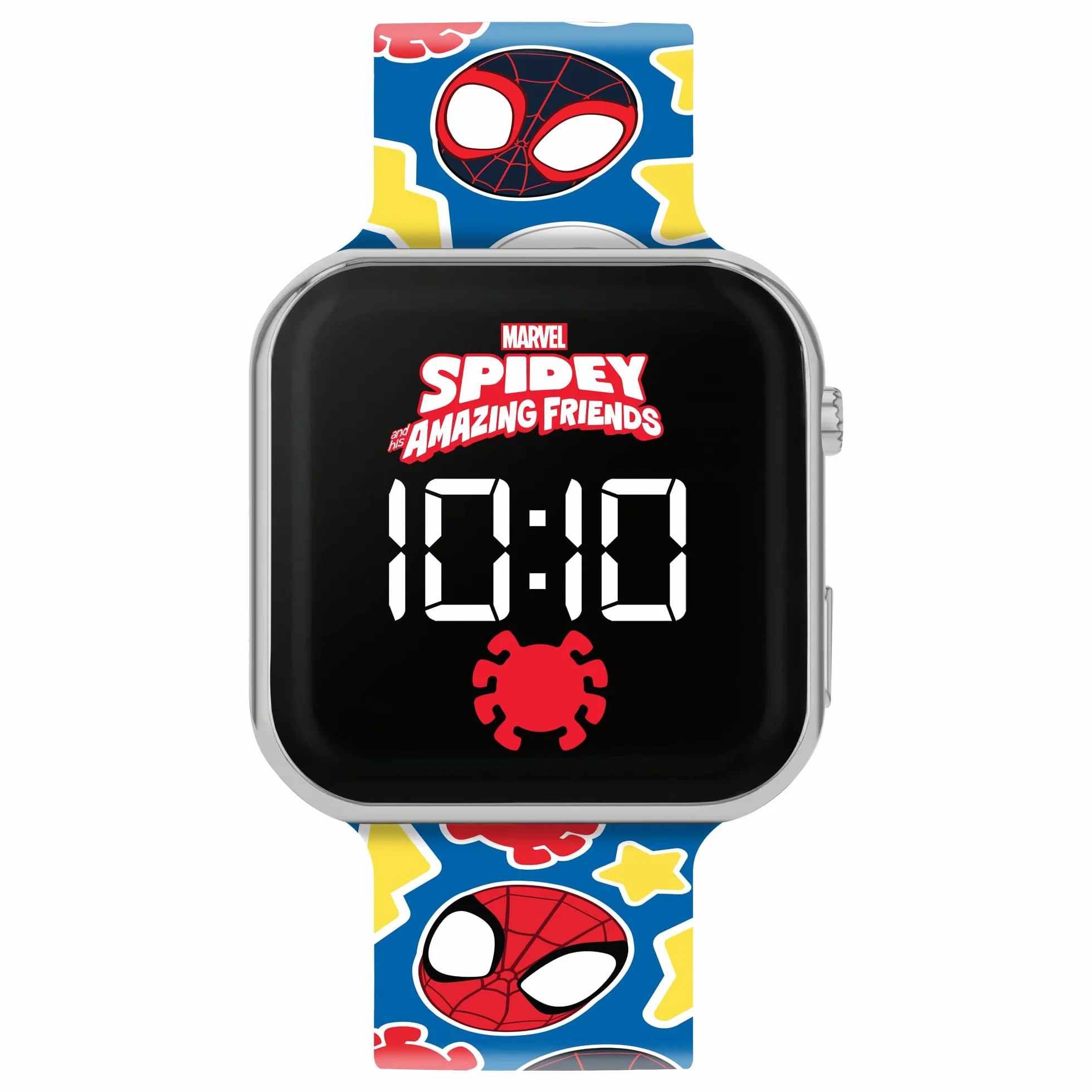 Disney Spidey and His Amazing Friends Reloj Digital LED de Cuarzo con Correa de Silicona