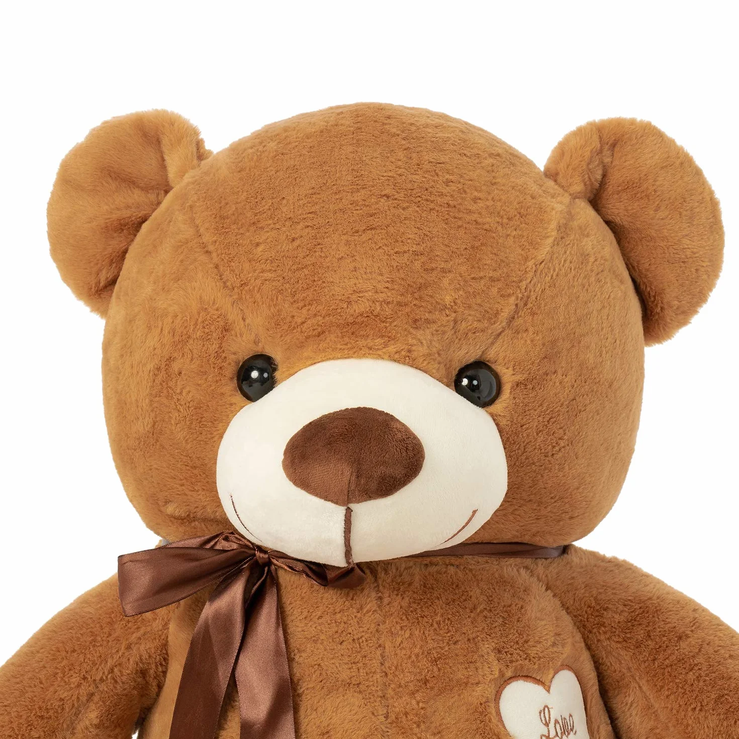 YunNasi Oso Peluche Gigante Osito de Peluche Grande Teddy Bear de Felpa con Corazón e Cinta 100cm/39 Inches Marrón