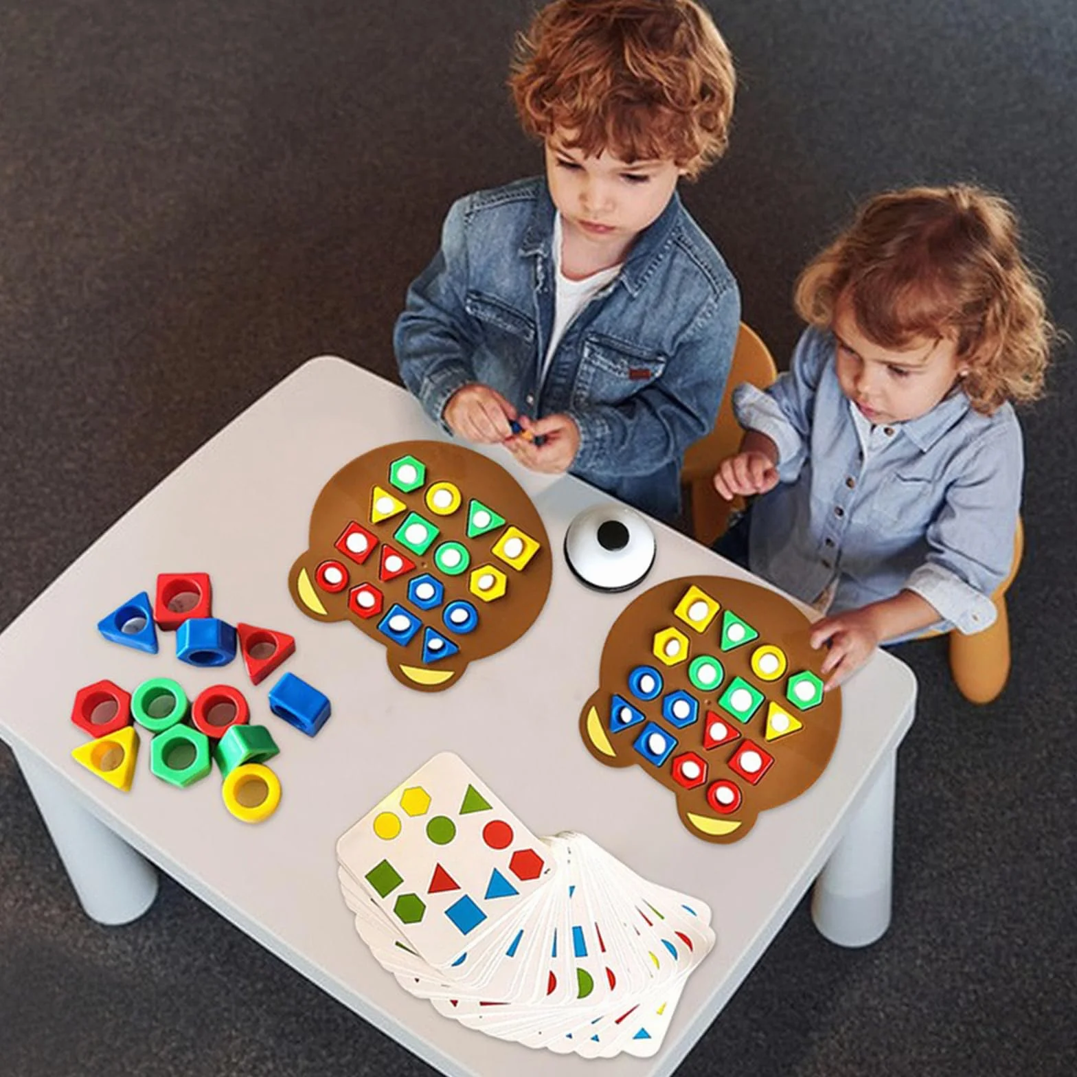 Juego De Emparejamiento De Forma con Tarjeta, Shape Matching Game, Color Sensory Educational Toy para niños 3-8 años