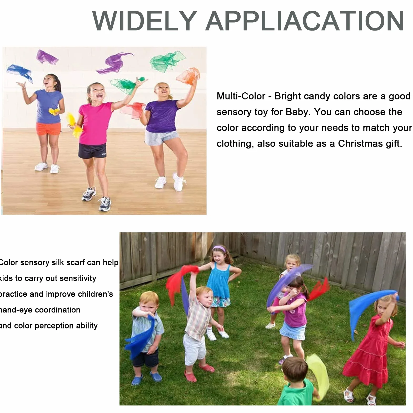 Pañuelos de Malabares para Niños y Adultos - Set de 7 Bufandas Malabares para Baile, Magia, Fiesta y Juegos Sensoriales - Decoración y Accesorios de Circo - 45 x 45 cm