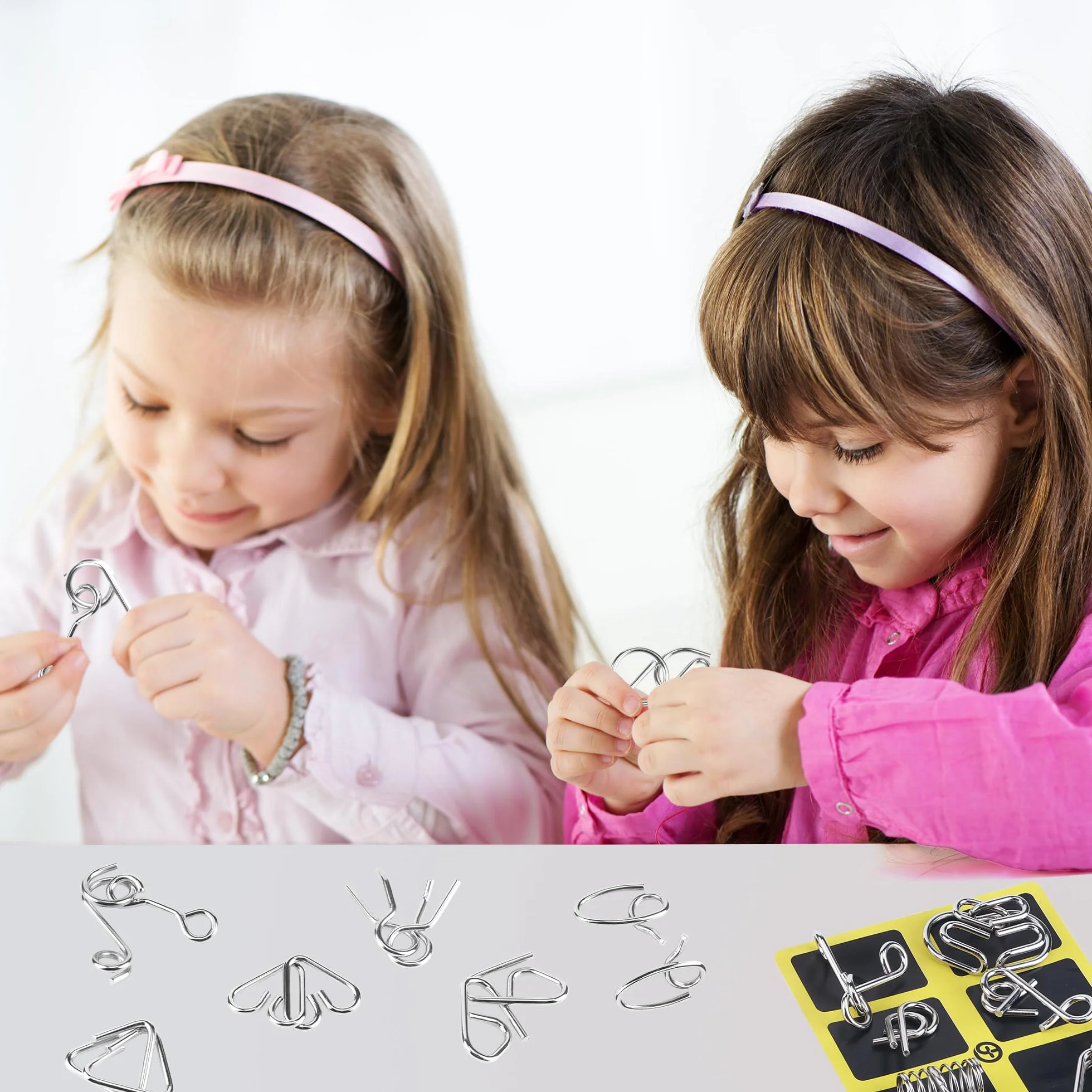 32 Piezas Rompecabezas de Metal Wire Puzzle, Classic Mini IQ Puzzle Mente Juego para Adultos y Niños Juguetes