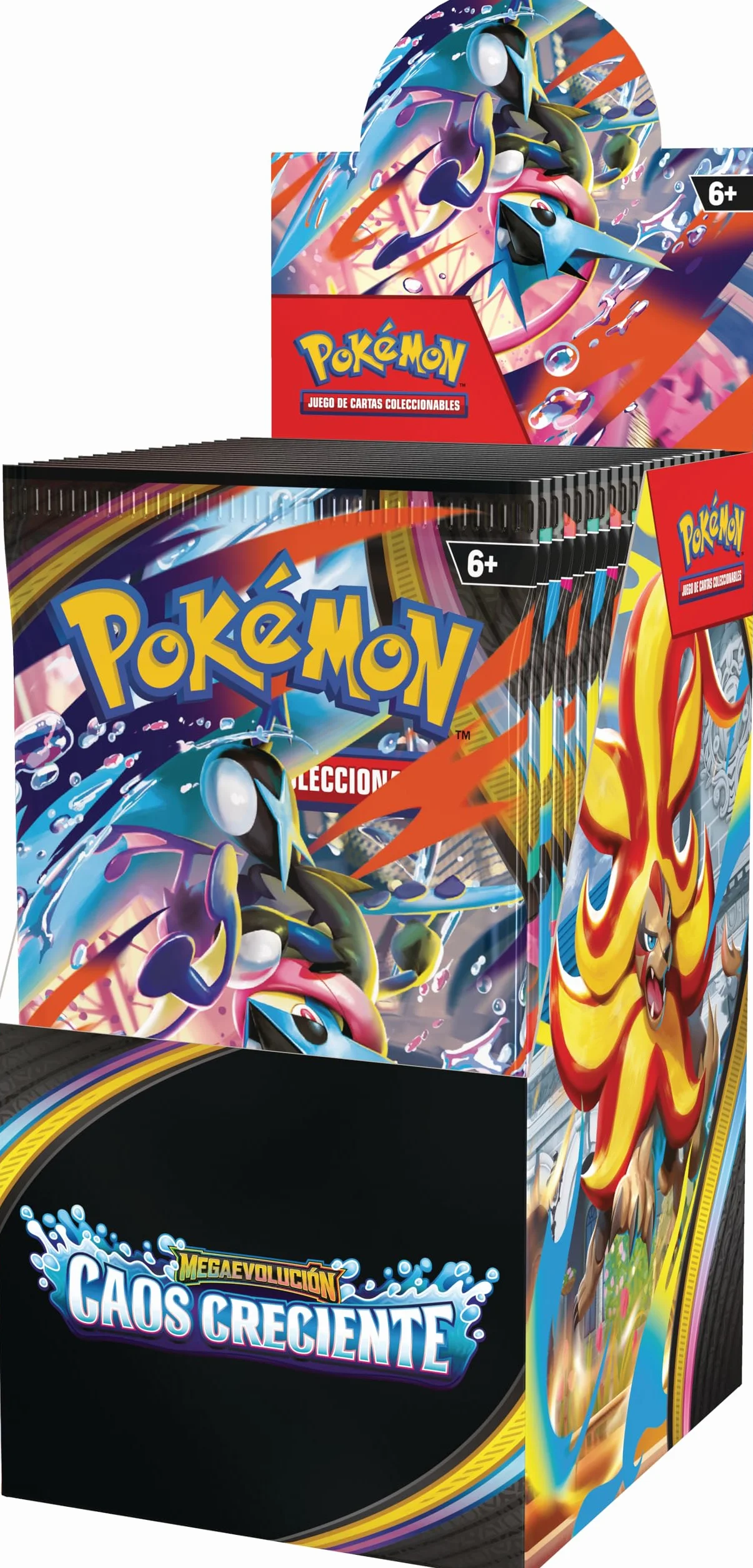 Pokémon Expositor Sobres Mejora Megaevolución Caos Creciente 18 Sobres