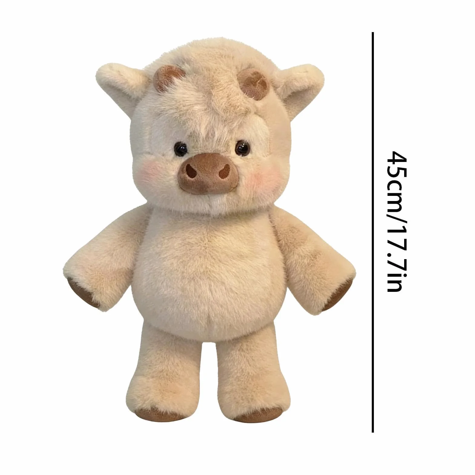 Genérico Peluche De Vacas Highland - 45cm Adorable Vaquita Peluche Que Corre para Aliviar El Estrés, Suave De Becerro Corriendo para Niños Niñas, Peluches Vacas Almohadas De Peluches De Jabalís