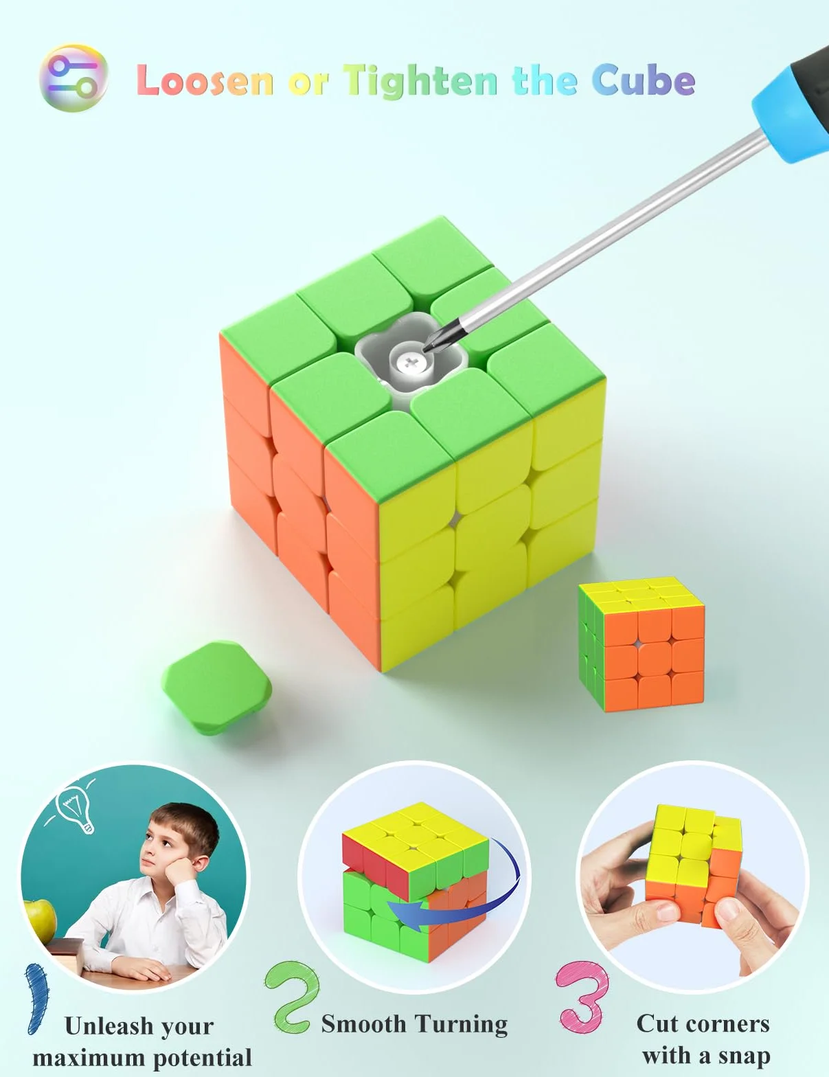 ROXENDA Warrior S 3x3 Speed Cube Stickerless Cubo de Velocidad ABS Duradero