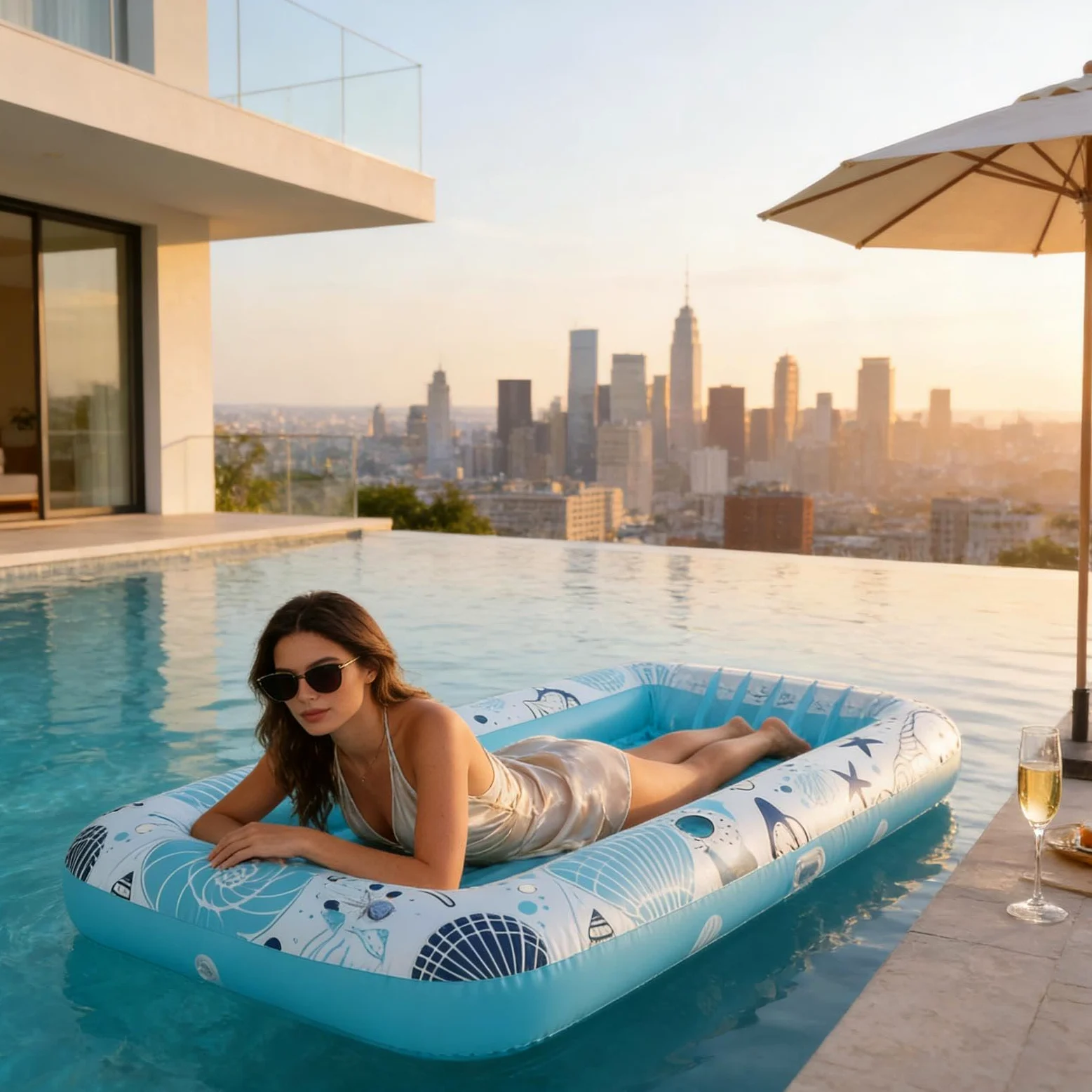 Flotador para piscina, tumbona de ocio con soporte para bebidas, balsa para tumbonas para vacaciones, lago, verano, adultos, familias