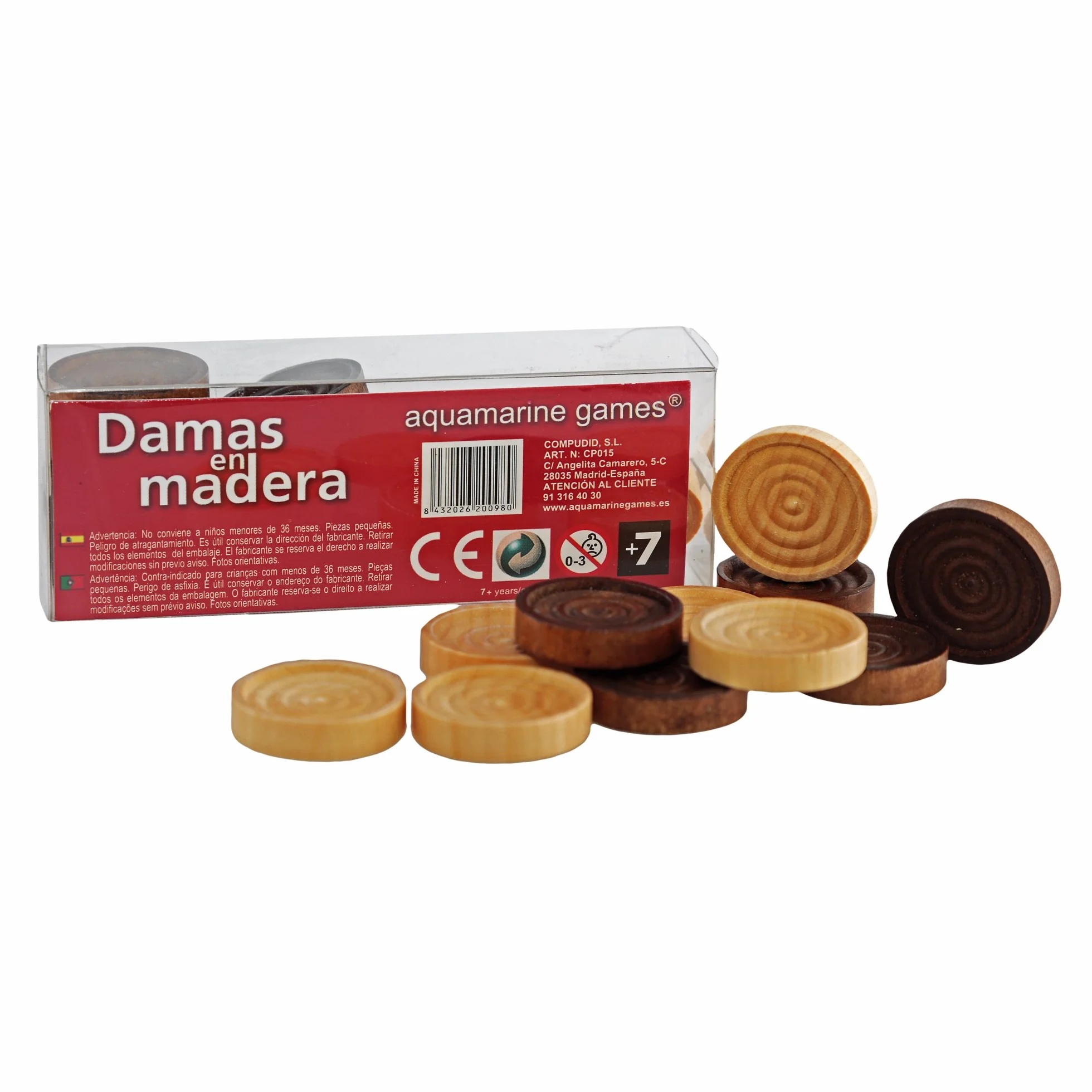 Aquamarine Games Recambio de Fichas CP015 de Madera para Juegos de Mesa, Diámetro 2.7 cm