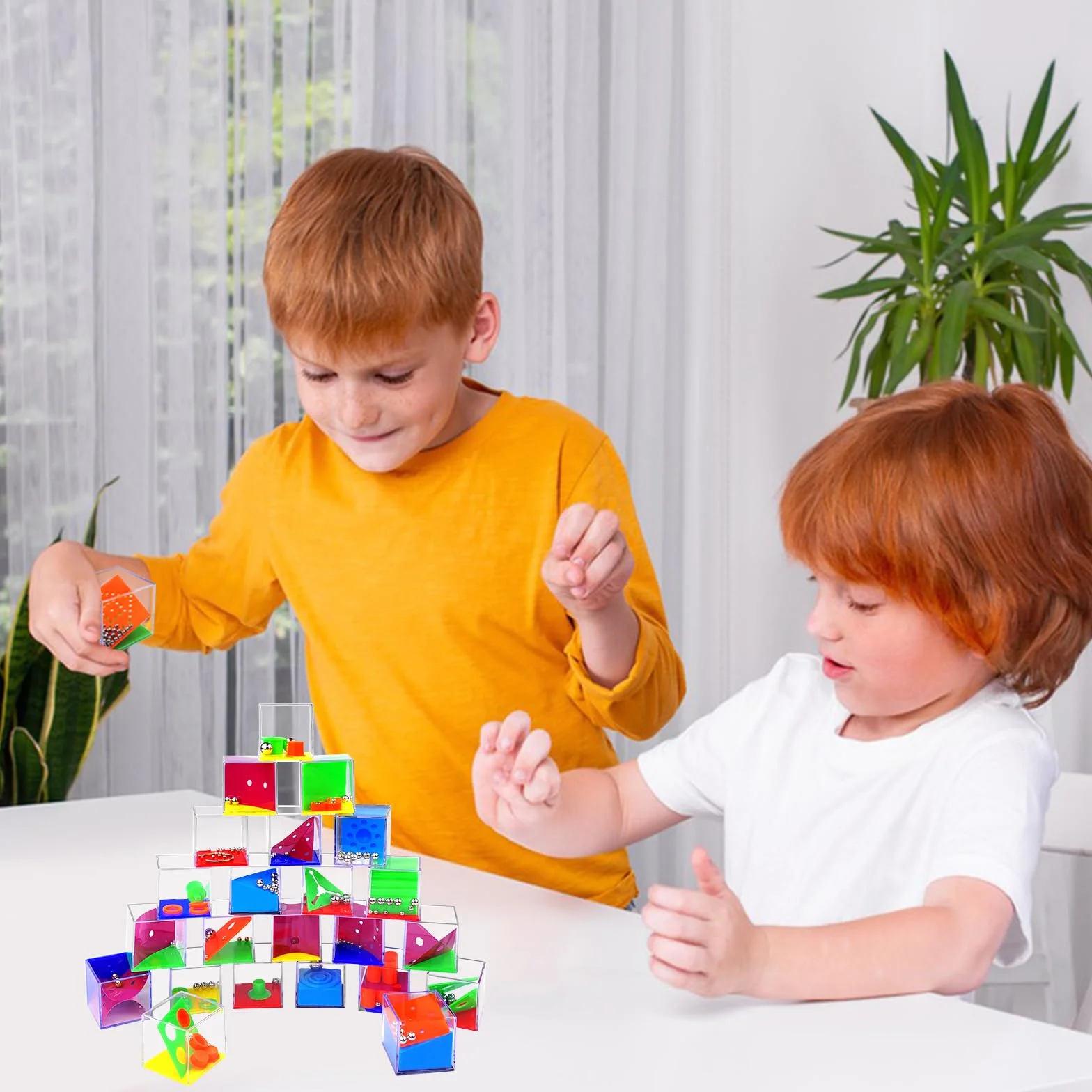 Newpop 24 Piezas Rompecabezas, Mini Puzzle, Regalos para Invitados Cumpleaños, Mini Juegos de Paciencia, Juego de Habilidad Niños Bola, Cubos Rompecabezas
