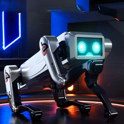 Perro Robot Programable, Control Remoto, Mascota Robótica Interactiva con IA para Niños y Adultos, con Música y Efectos de Luz para el Aprendizaje Stem
