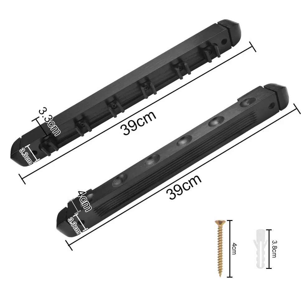 Soporte Billar Rack 6 Cue de Madera Montado en la Pared para Snooker