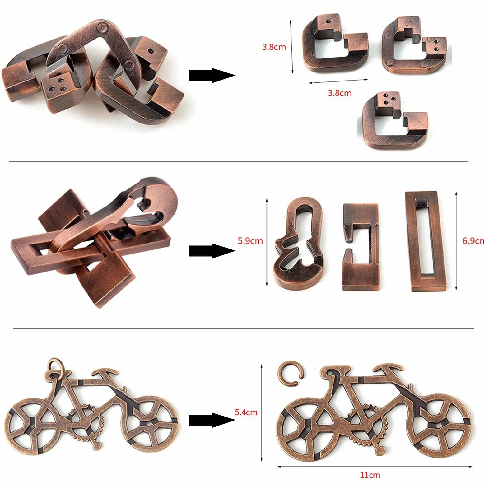 Joyeee Rompecabezas Metal, Brain Teaser Puzzle Desbloqueo Enclavamiento Desenreda Juego IQ Entrenamiento, Juguetes de Educativa Inteligencia para Adultos y Niños Challenge, Dificultad Alta - 25Pcs A