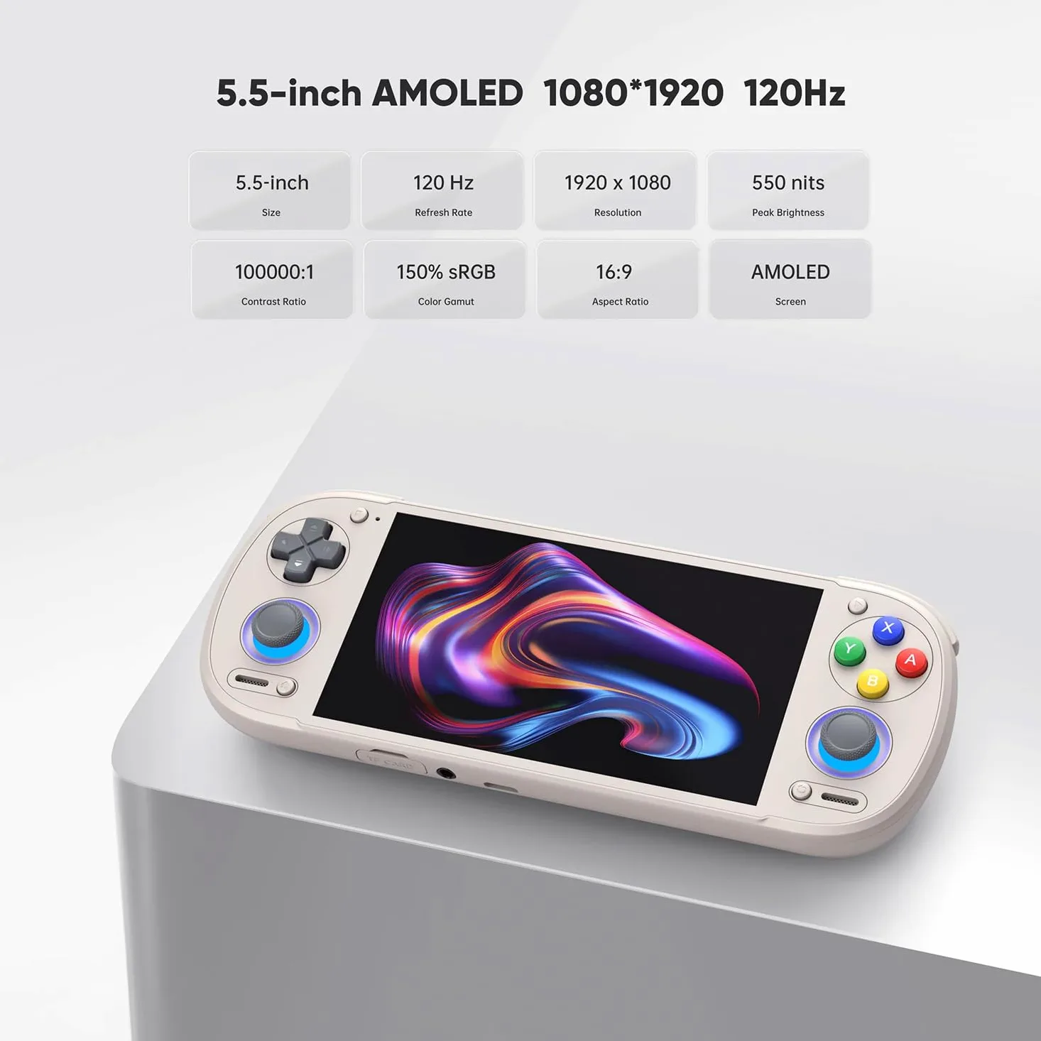 Retroid Pocket Consola de juegos de mano 6 - 5.5 pulgadas 120Hz 1080p pantalla AMOLED, procesador Snapdragon 8 Gen 2, 12GB RAM, 128GB Almacenamiento, Wi-Fi 7, 3D Hall Effect Joysticks, Consola de