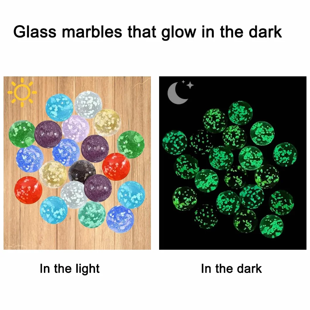 Canicas de cristal luminosas de 10 piezas con canicas coloridas moteadas para juegos de pista de bolas y proyectos de bricolaje
