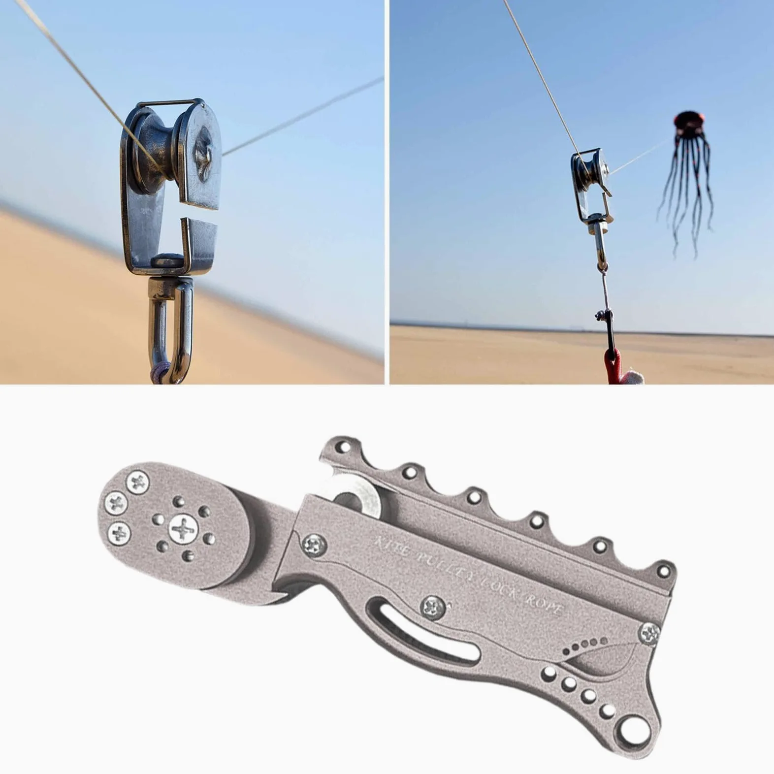 Kite Puller para Enrollar y Soltar Línea de Cometa Tensador Eficiente Bloqueador de Cuerda y Accesorio Compacto Adecuado para Adultos y Niños en