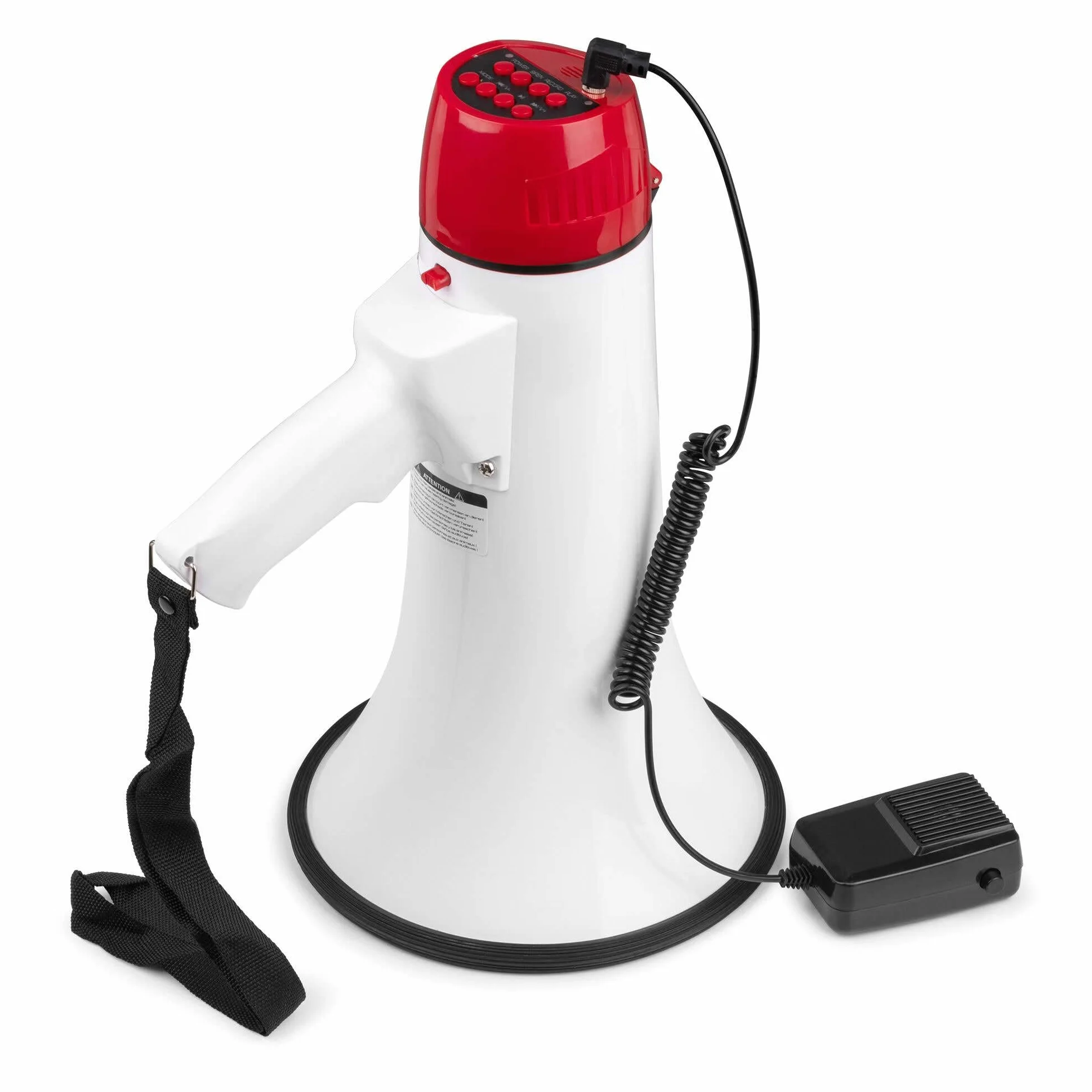 Vonyx MEG045 Megáfono 45W Bluetooth USB Micro SD Grabación Sirena Alcance 1000m Portátil