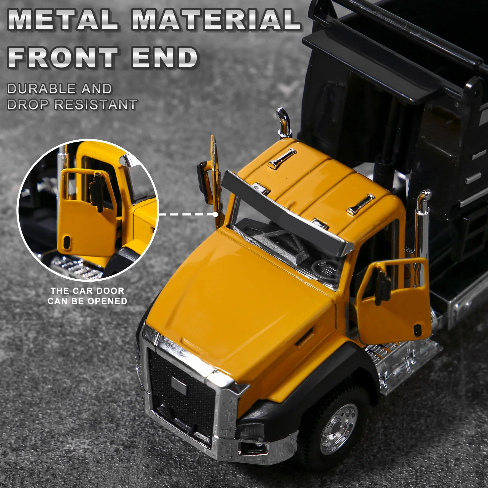 AIUAZA 1/50 Ratio Die-Casting Engineering Construction Vehicle, Mixer Truck, Alloy Collection Model Car, Boy's Door Opening Pull Back Car Toy (Excavator)