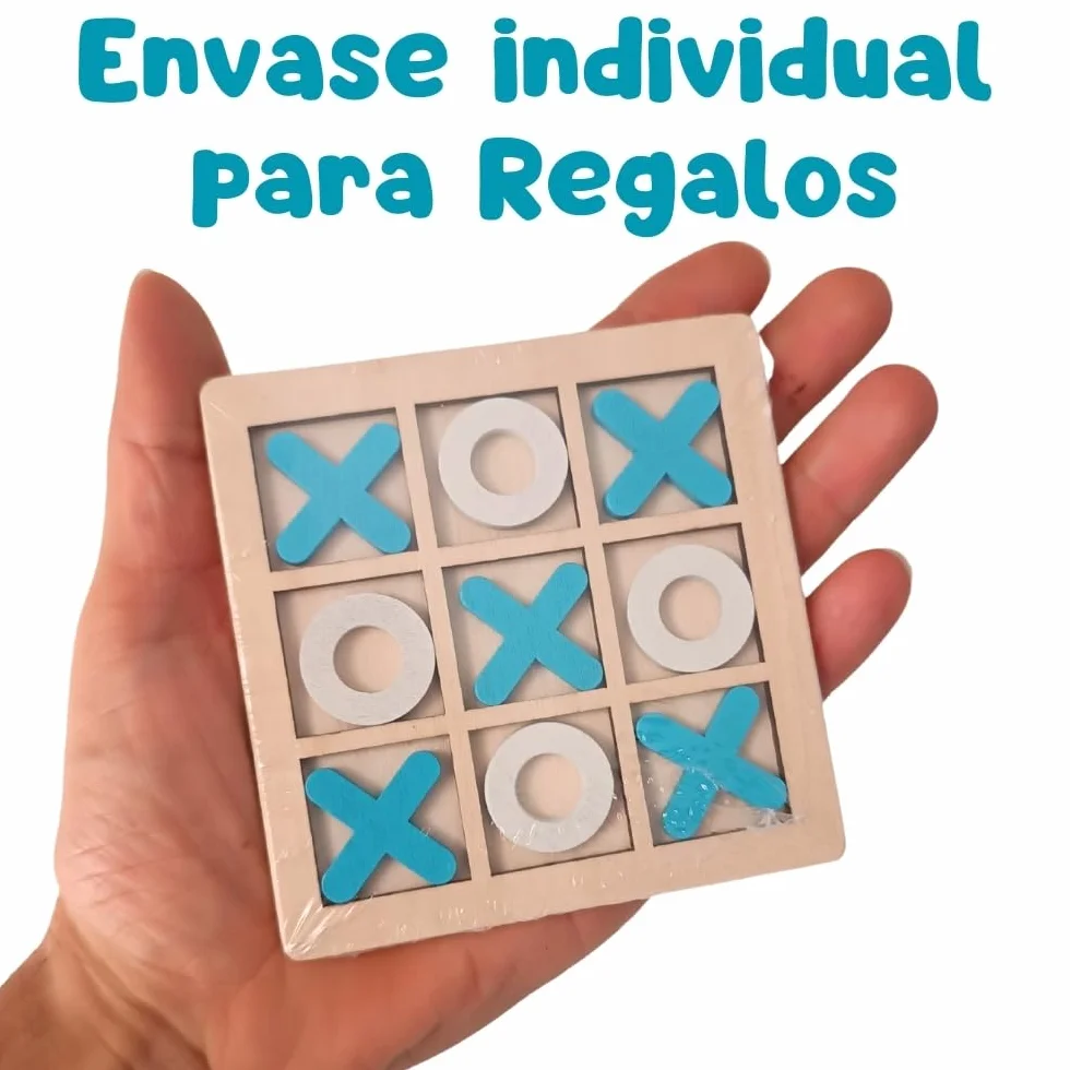 Mini Juegos Tres en Raya 20 PCS, Regalos Cumpleaños Niños, Madera Suave, Envase Individual, Pack 20 Juegos 3 en Raya
