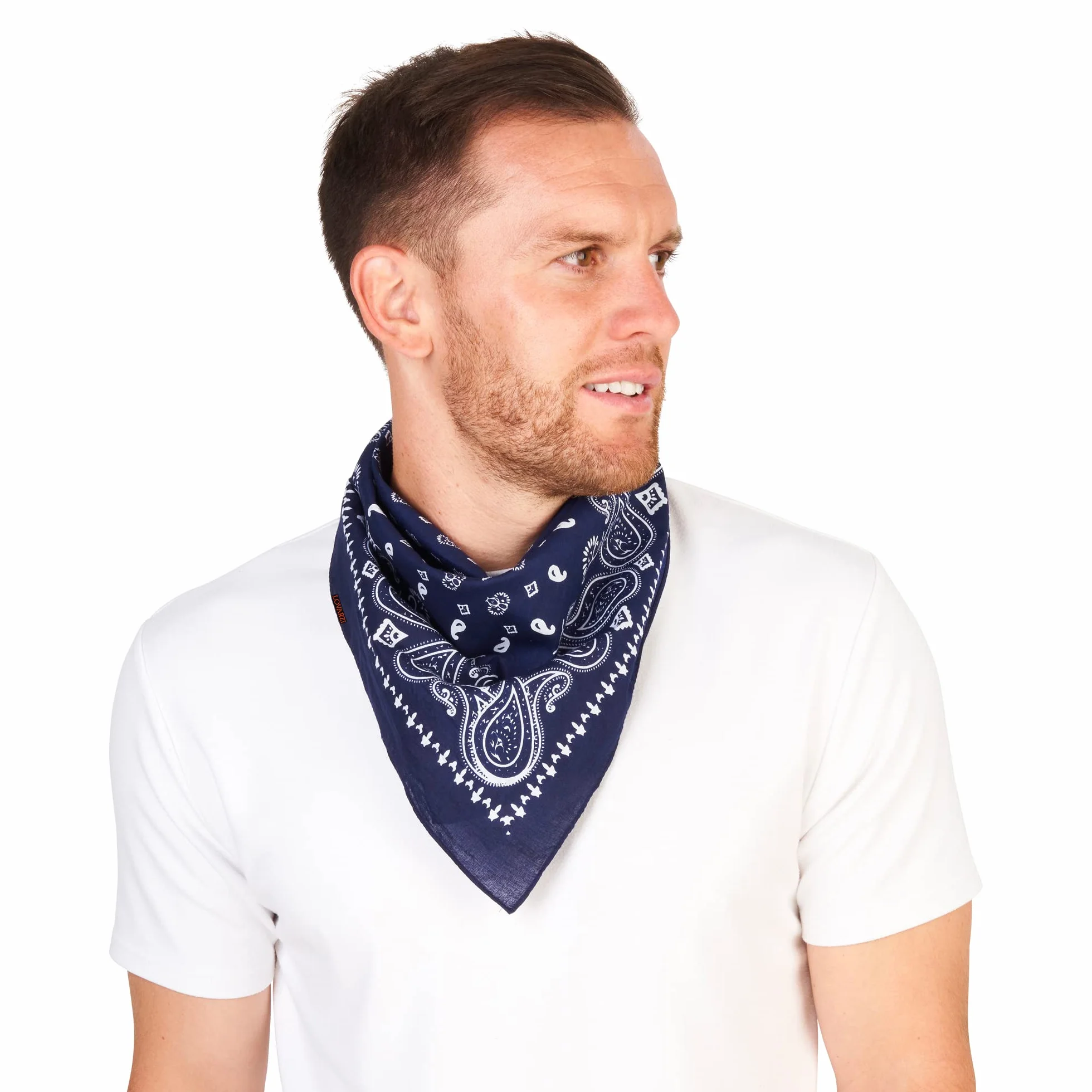 LOVARZI Bandana de algodón premium para hombre y mujer - Pañuelo cabeza y cuello