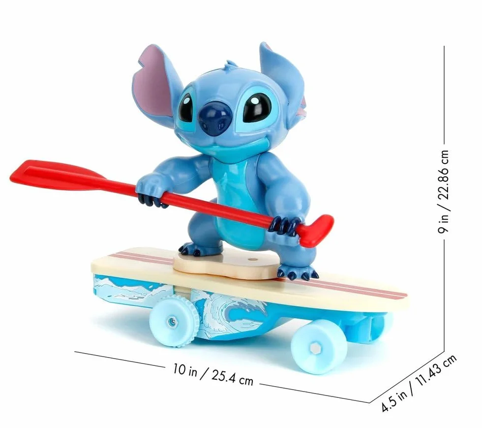 Jada - Disney Stitch Surfer Radiocontrolado - Personaje Gira 360° - Se Levanta Solo - Producto Oficial - A Partir de 3 Años