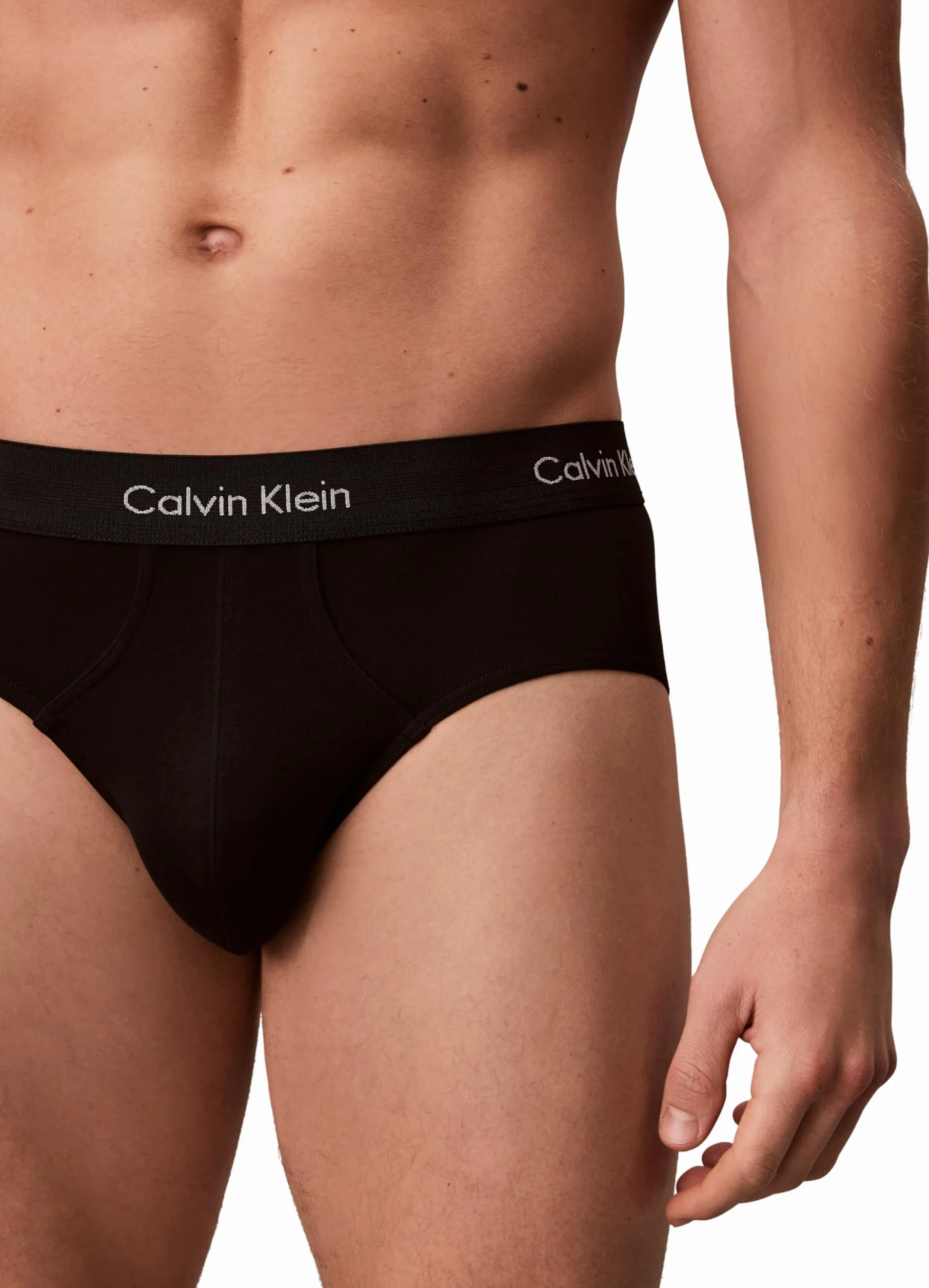 Calvin Klein Pack de 3 Calzoncillos Hip Brief para Hombre Algodón Elástico