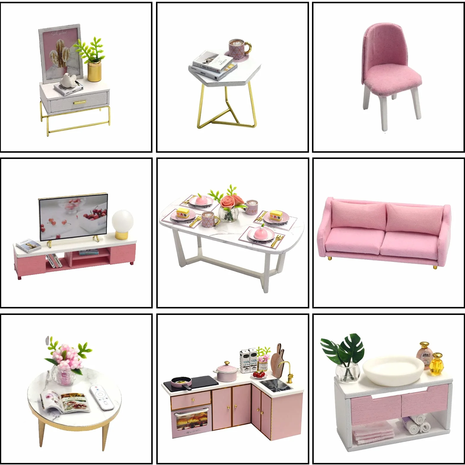 Cuteroom lemogo Wooden Dollhouse - Muebles DIY Assembling House Miniature Crafts Toys - Handmade Minimalist Apartment - for Children and Teens