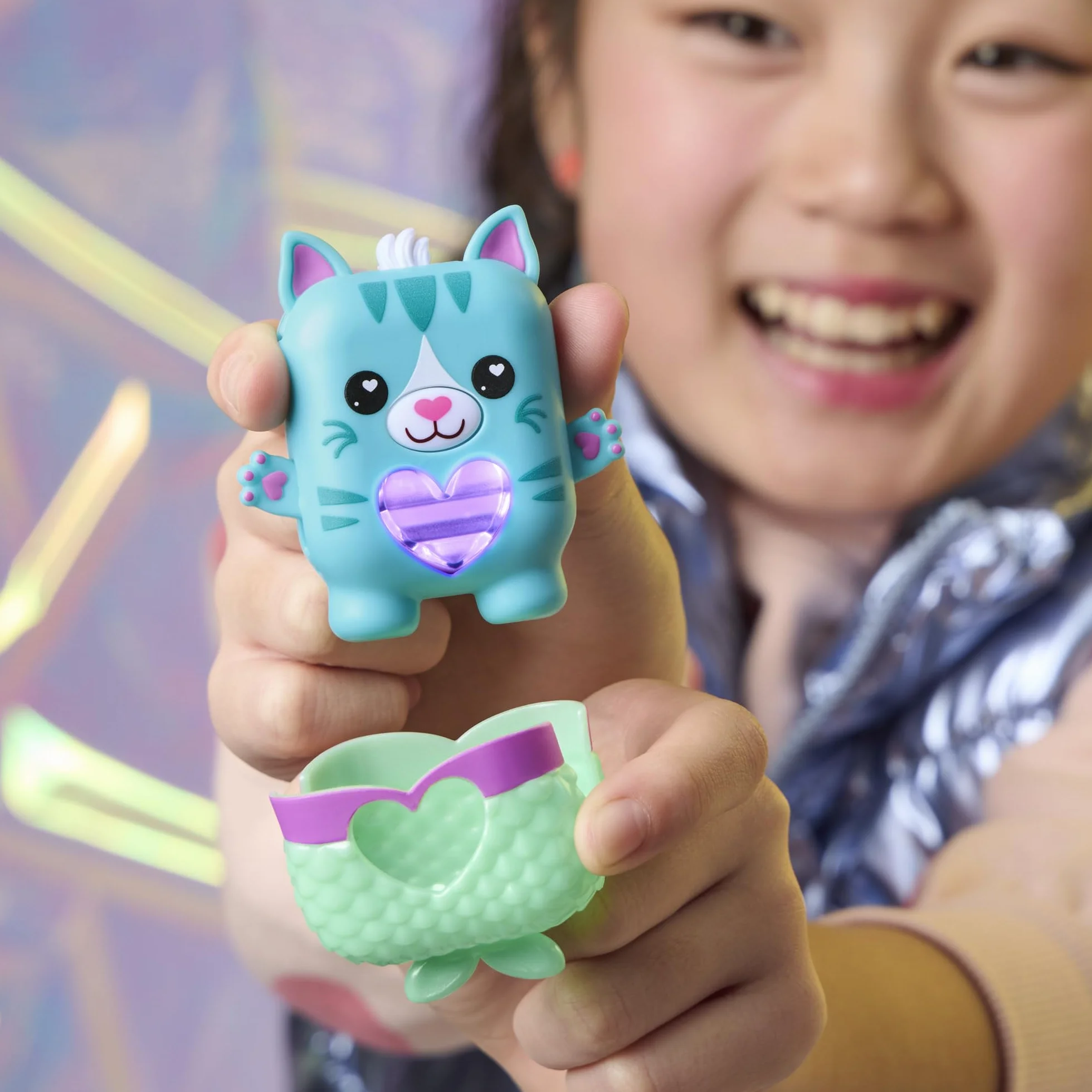 Hasbro Nano-mals, Pawtricia la gatita Azul, Mascota electrónica de Tipo Fidget