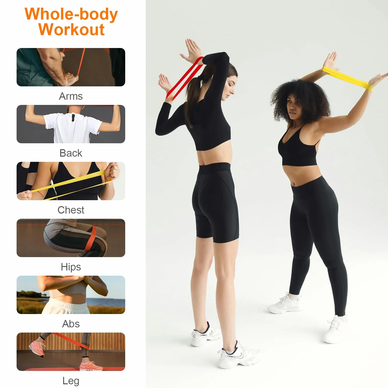 GRIFEMA GA5001 Gomas Elásticas Musculación, 5 Niveles de Resistencia, para Yoga, Entrenamientos de Fuerza y Pilates