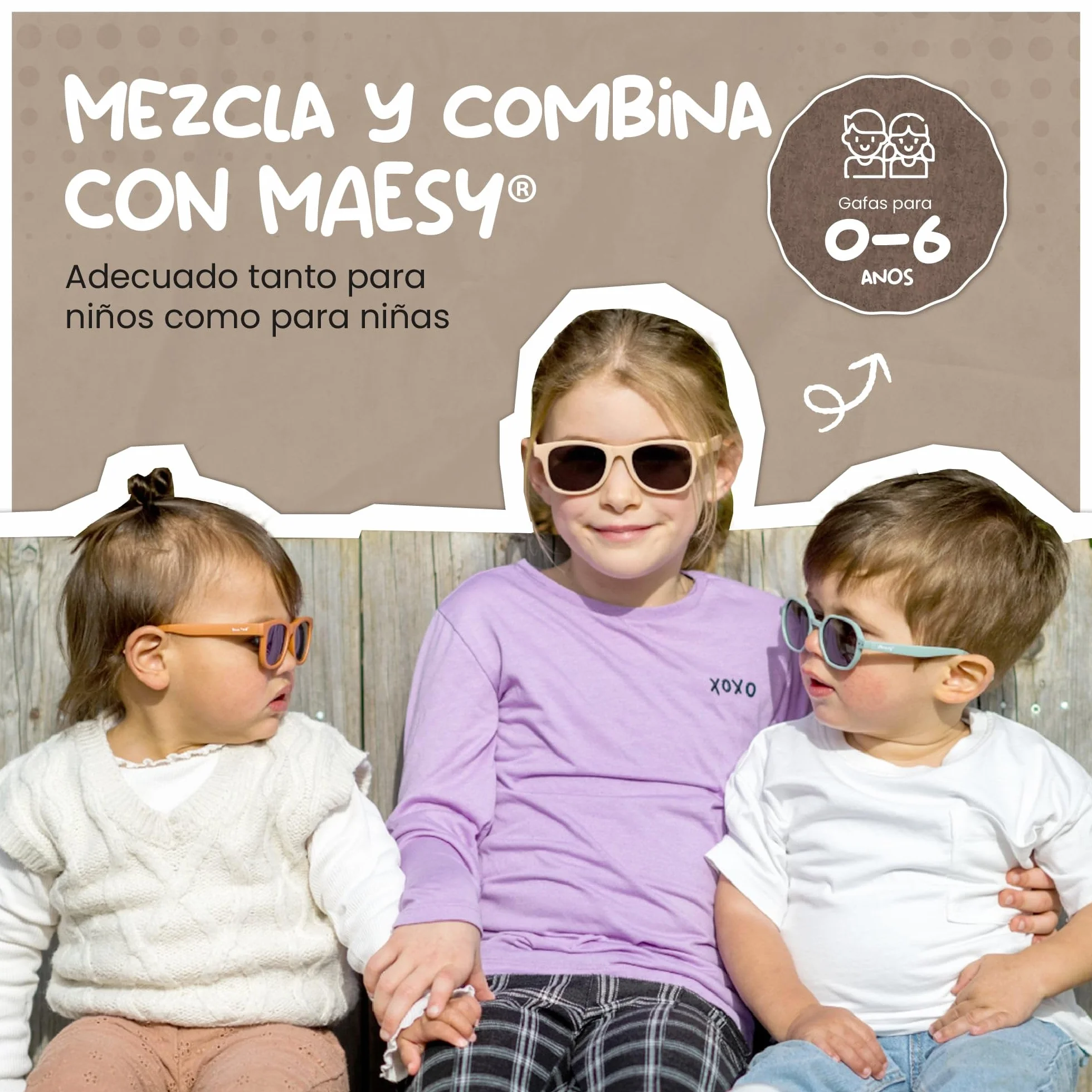 Gafas de Sol Polarizadas UV400 para Bebé y Niño 1-3 Años Montura Flexible Bowi