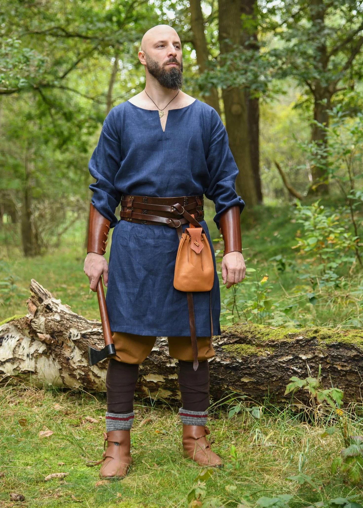 Ulfberth - Túnica de lino medieval - Camisa vikinga - Ropa medieval para hombre - Mercado medieval, vikingo, pirata, LARP