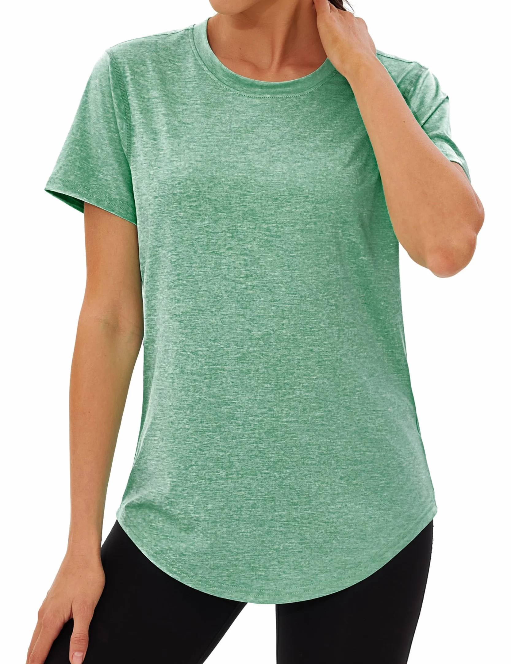 Camiseta Deportivo Mujer Manga Corta Secado Rápido Malla Yoga Fitness Top Ropa Deportiva