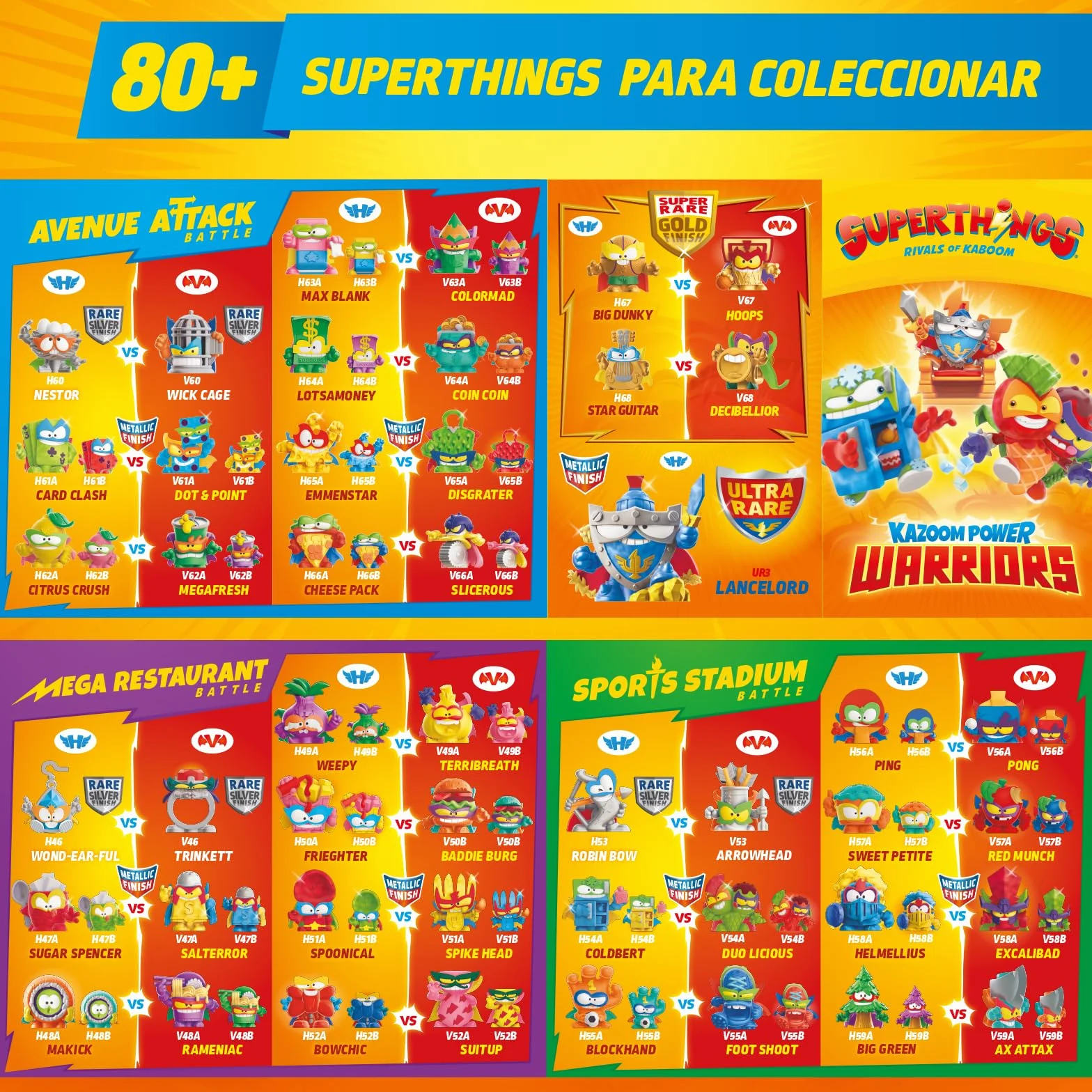 SUPERTHINGS KAZOOM Power Warriors Pack de 5 Figuras Sorpresa y Capitán Plateado