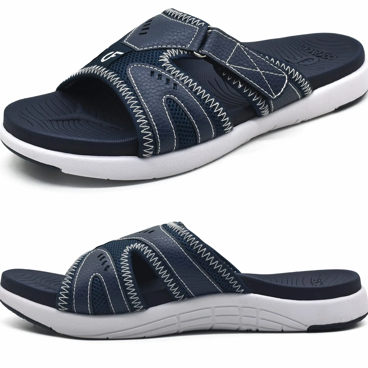 COFACE Hombre Sandalias de Recuperación Deportiva Fascitis Plantar Cojín Suave Soporte de Arco Ligero Toboganes Ortopédicos para Hombre